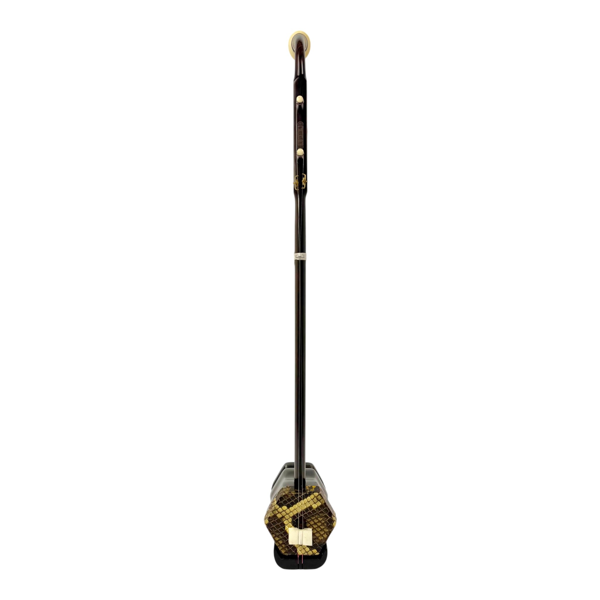 Hua Yin HY132S “Sacred Lotus” Ebony Erhu with Silver Inlay - Premium Travel Hard Case - Professional Series