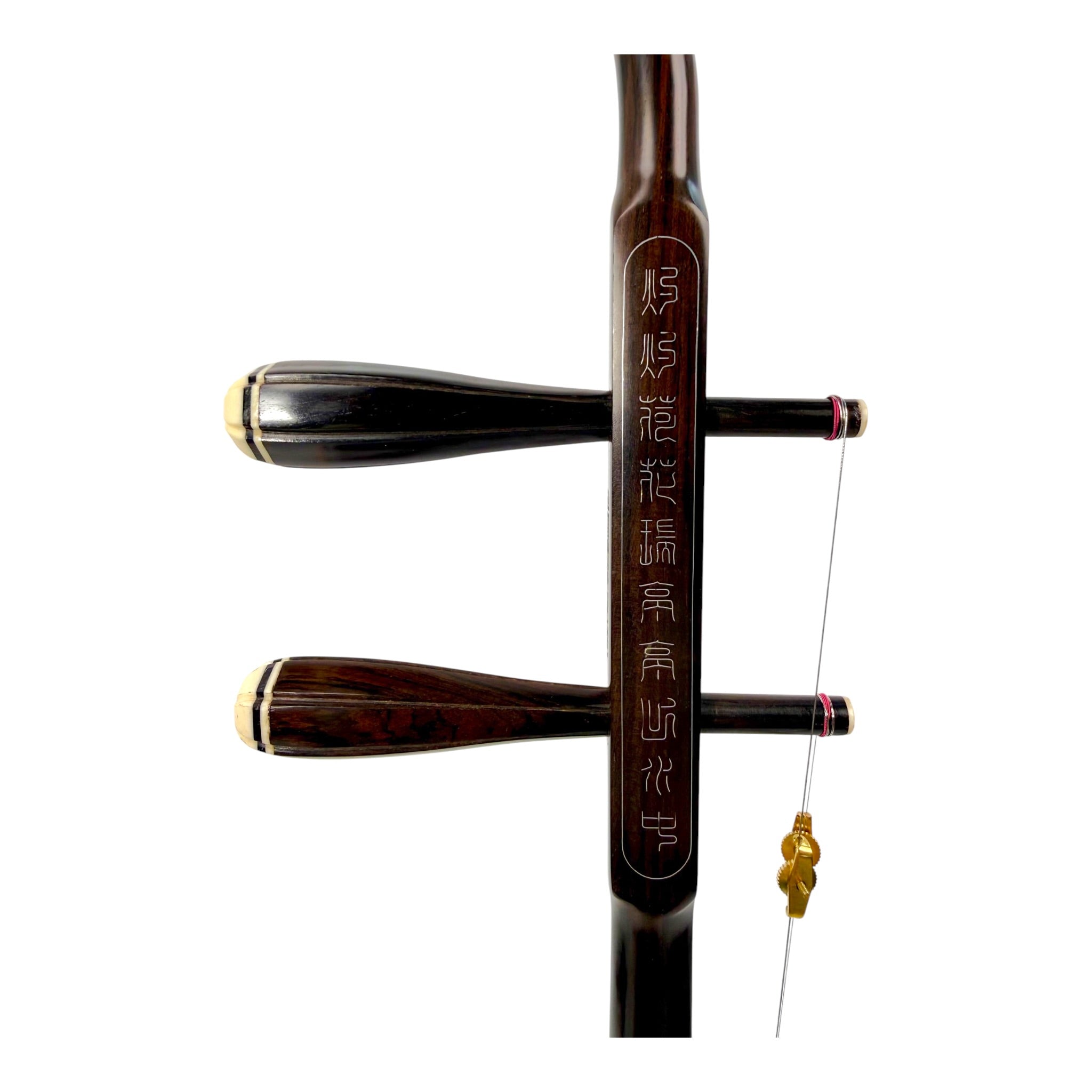 Hua Yin HY132S “Sacred Lotus” Ebony Erhu with Silver Inlay - Premium Travel Hard Case - Professional Series
