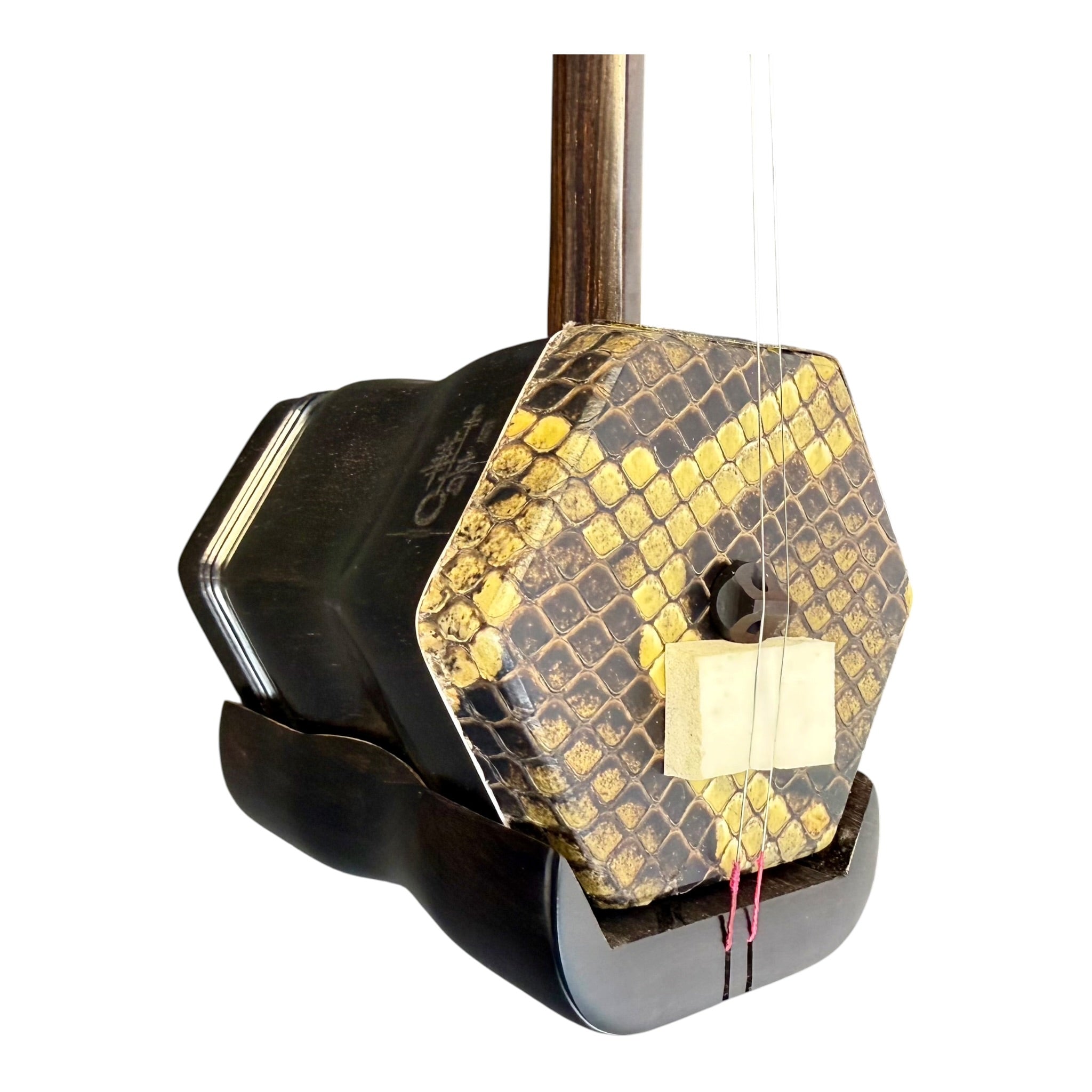 Hua Yin HY132S “Sacred Lotus” Ebony Erhu with Silver Inlay - Premium Travel Hard Case - Professional Series