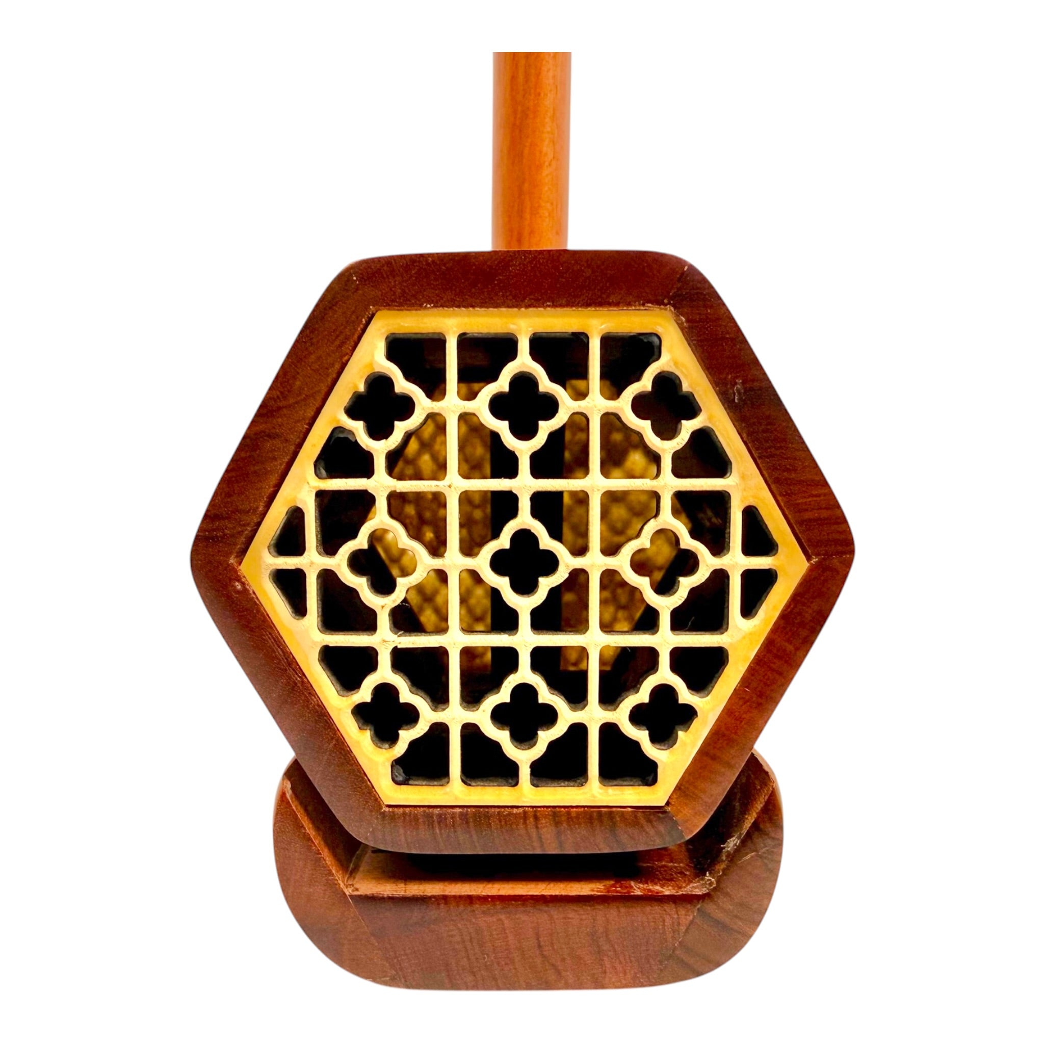 Hua Yin 华音 HY133 “Golden Crescent” Burmese Huanghuali Erhu in Natural Rosewood Finish - Premium Travel Hard Case - Intermediate Series