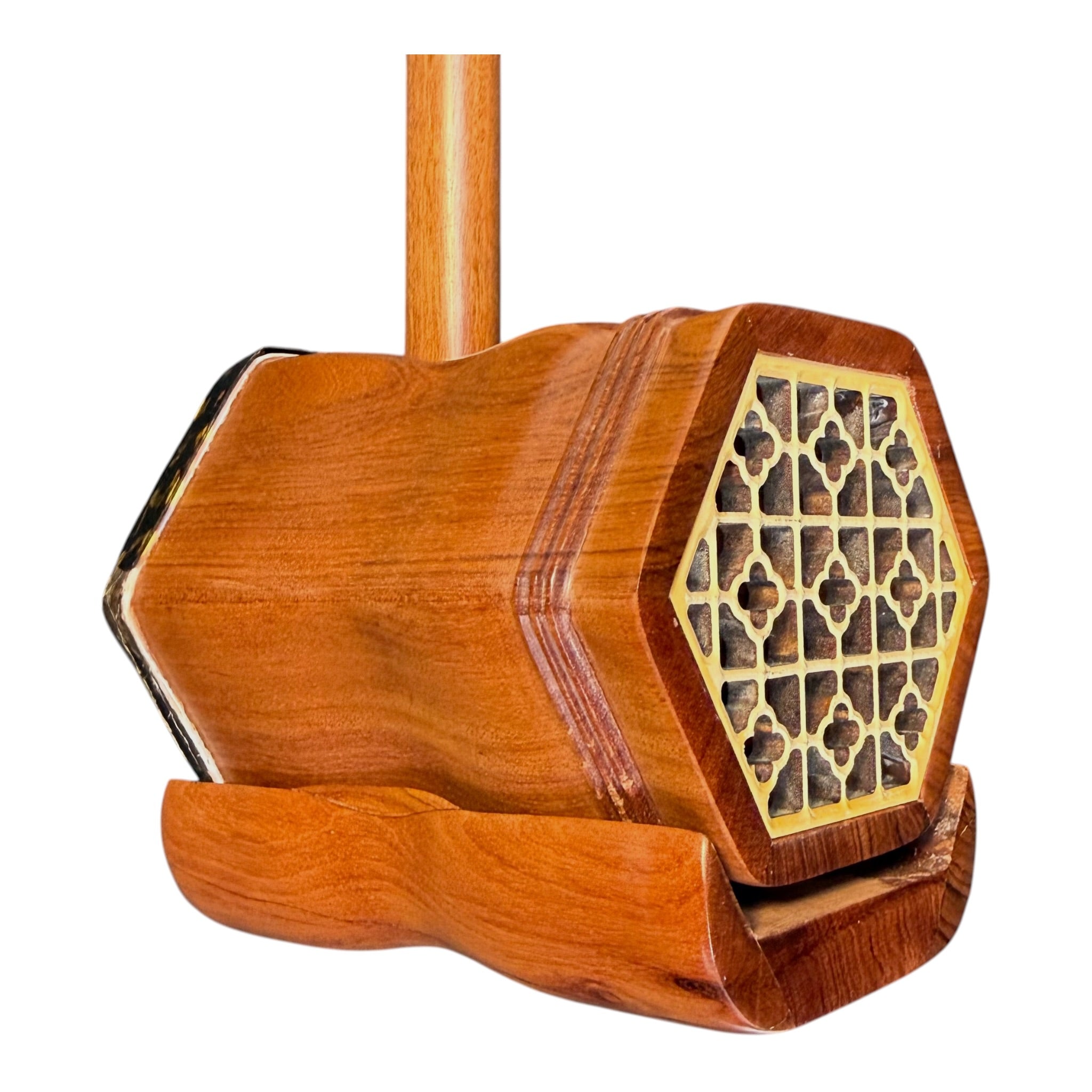 Hua Yin 华音 HY133 “Golden Crescent” Burmese Huanghuali Erhu in Natural Rosewood Finish - Premium Travel Hard Case - Intermediate Series