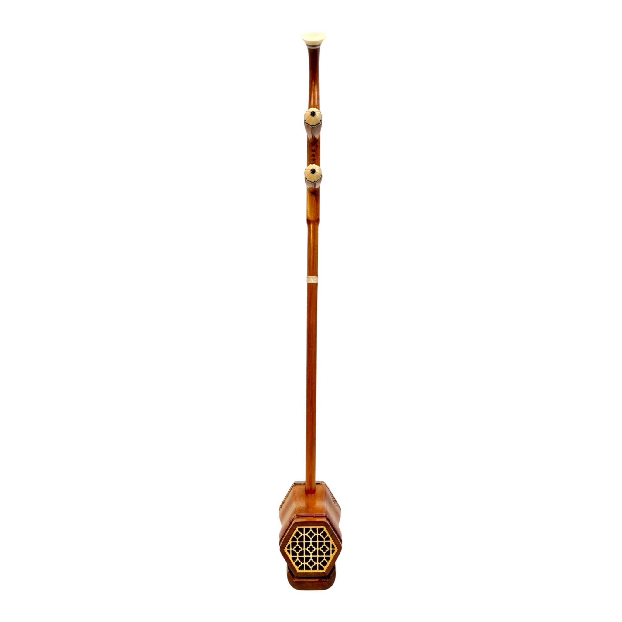 Hua Yin 华音 HY133 “Golden Crescent” Burmese Huanghuali Erhu in Natural Rosewood Finish - Premium Travel Hard Case - Intermediate Series