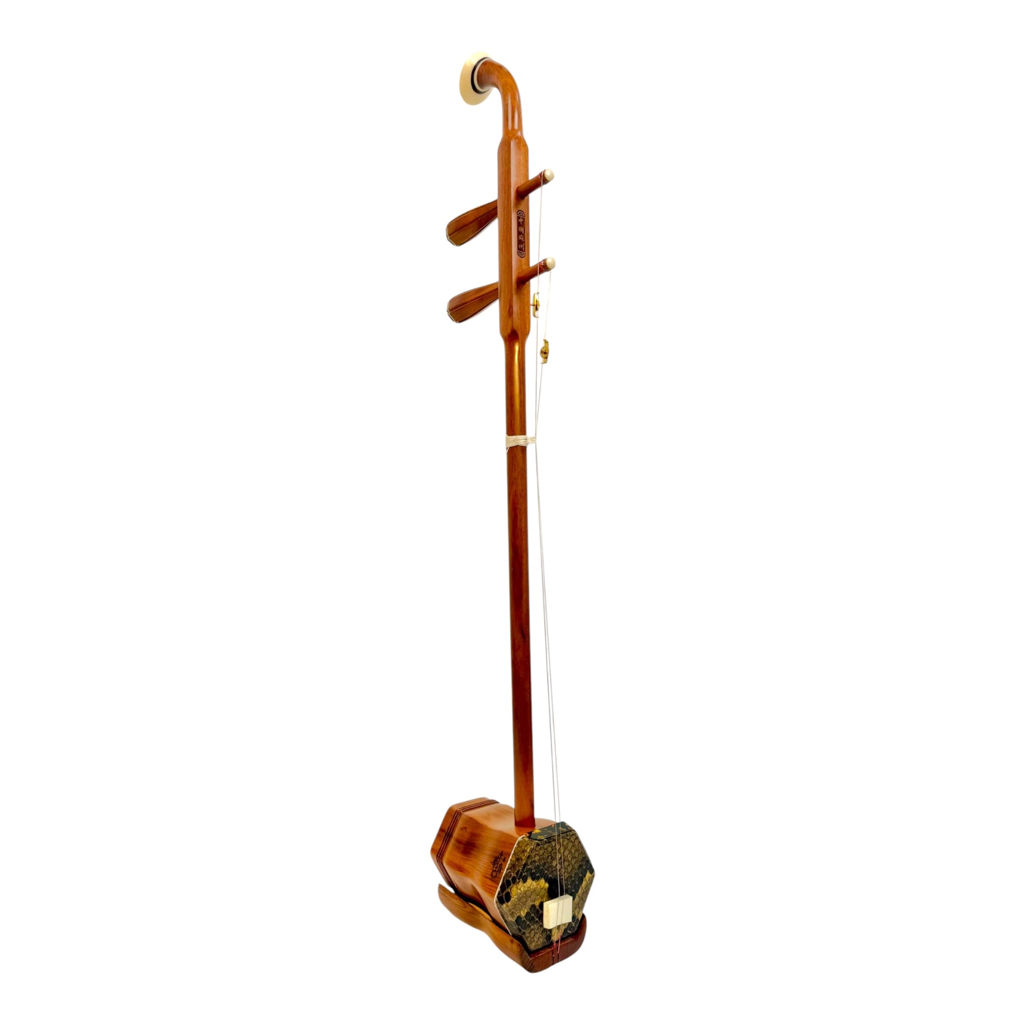 Hua Yin 华音 HY133 “Golden Crescent” Burmese Huanghuali Erhu in Natural Rosewood Finish - Premium Travel Hard Case - Intermediate Series