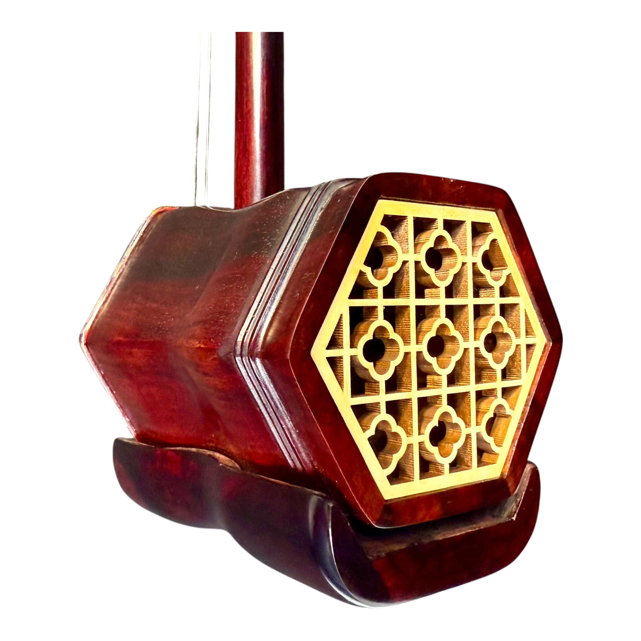 Hua Yin HY134B "Sunrise Crest" Zitan Sandalwood Erhu - Premium Travel Hard Case - Professional Series