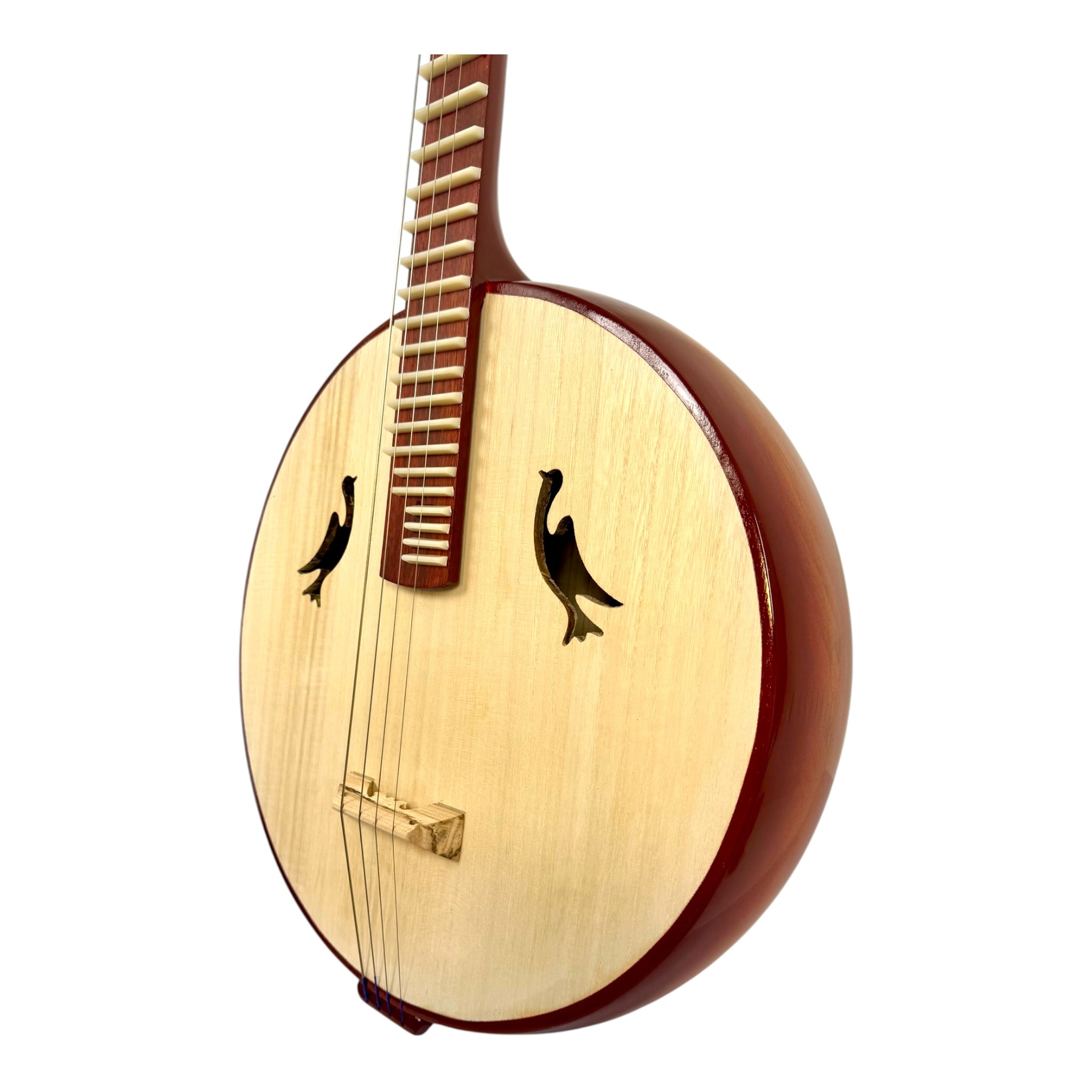Hua Yin ZR300 Hardwood Zhongruan Chinese Moon Guitar - Traditional 4-String Tenor Ruan for Beginners & Education