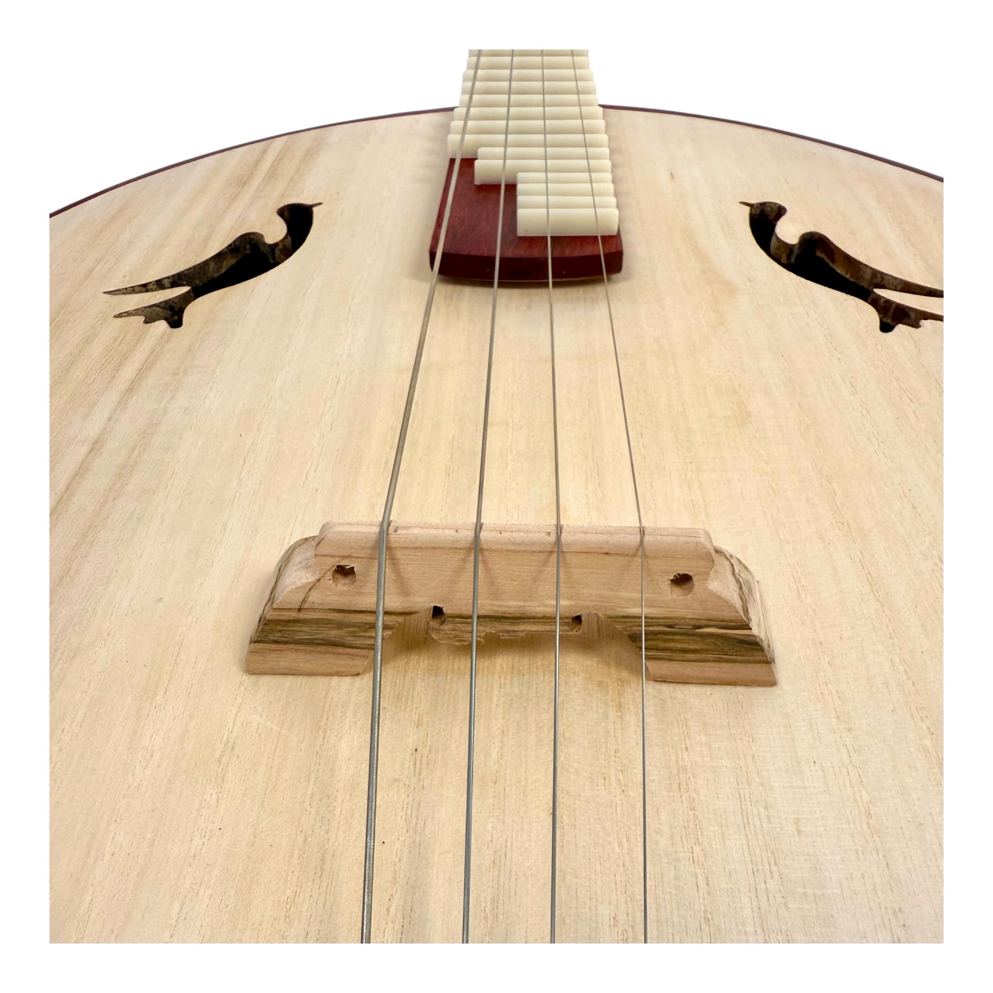 Hua Yin ZR300 Hardwood Zhongruan Chinese Moon Guitar - Traditional 4-String Tenor Ruan for Beginners & Education