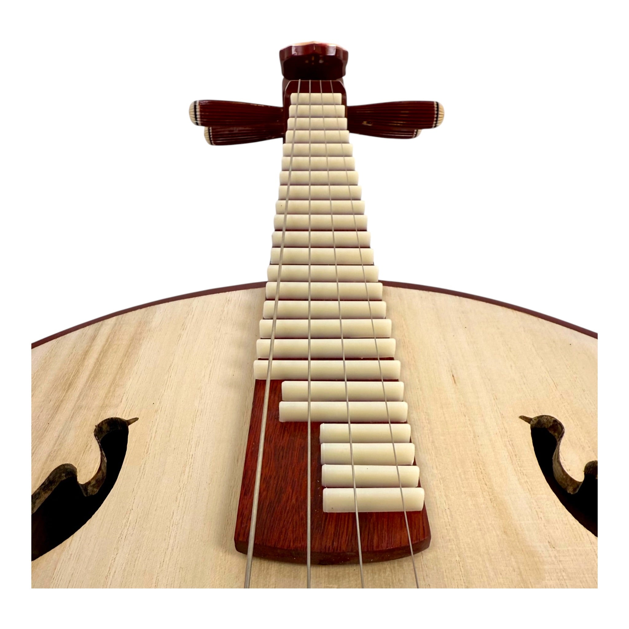 Hua Yin ZR300 Hardwood Zhongruan Chinese Moon Guitar - Traditional 4-String Tenor Ruan for Beginners & Education