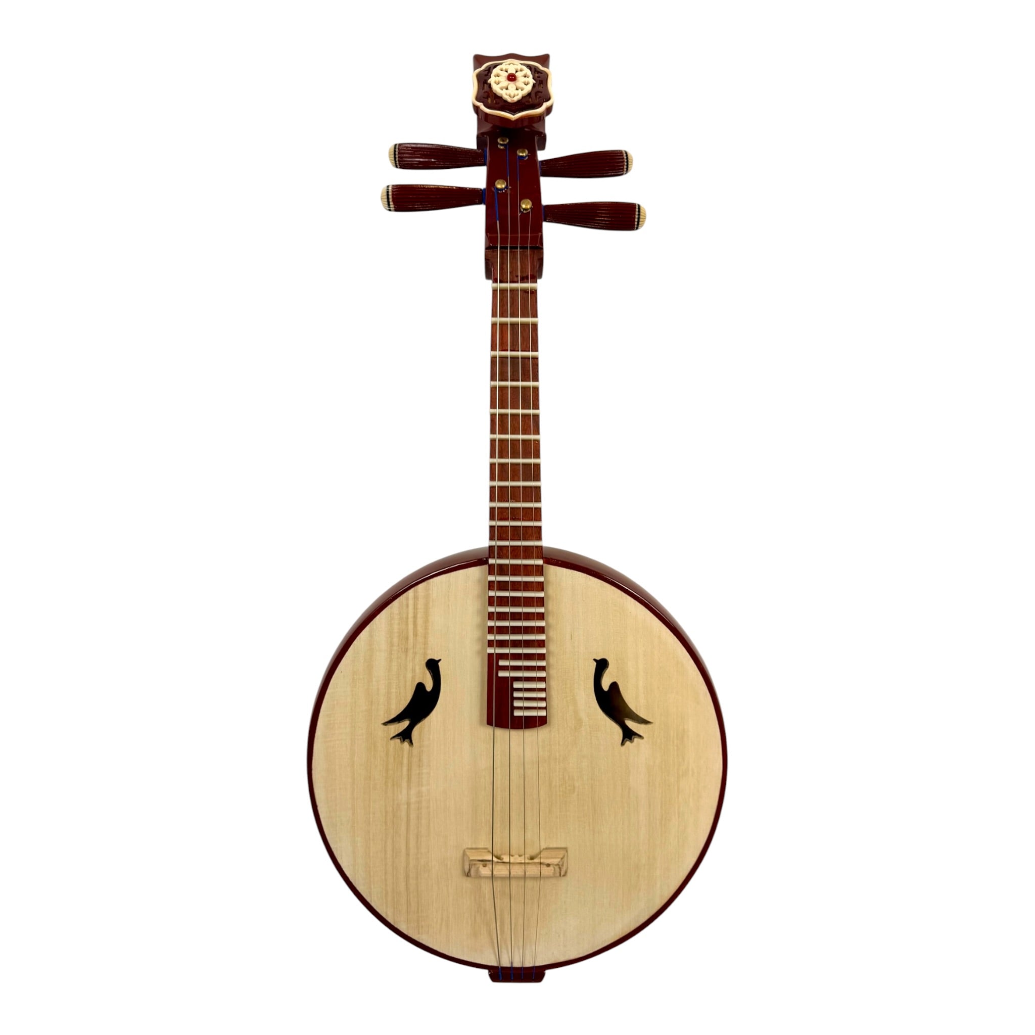 Hua Yin ZR300 Hardwood Zhongruan Chinese Moon Guitar - Traditional 4-String Tenor Ruan for Beginners & Education