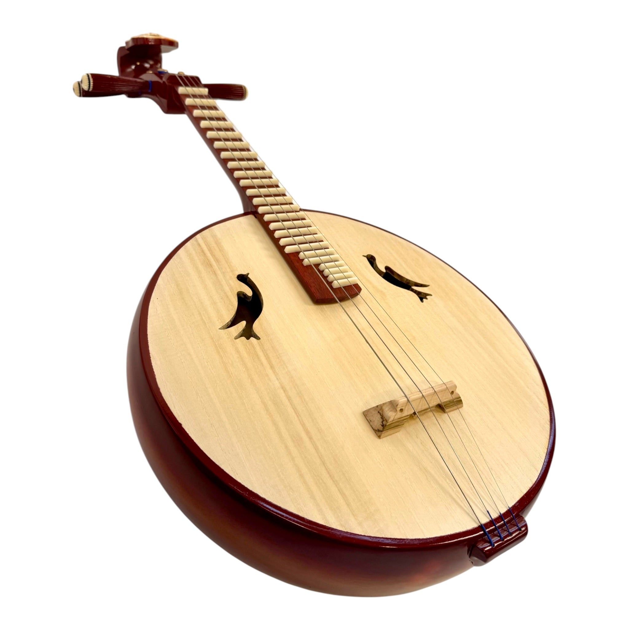 Hua Yin ZR300 Hardwood Zhongruan Chinese Moon Guitar - Traditional 4-String Tenor Ruan for Beginners & Education