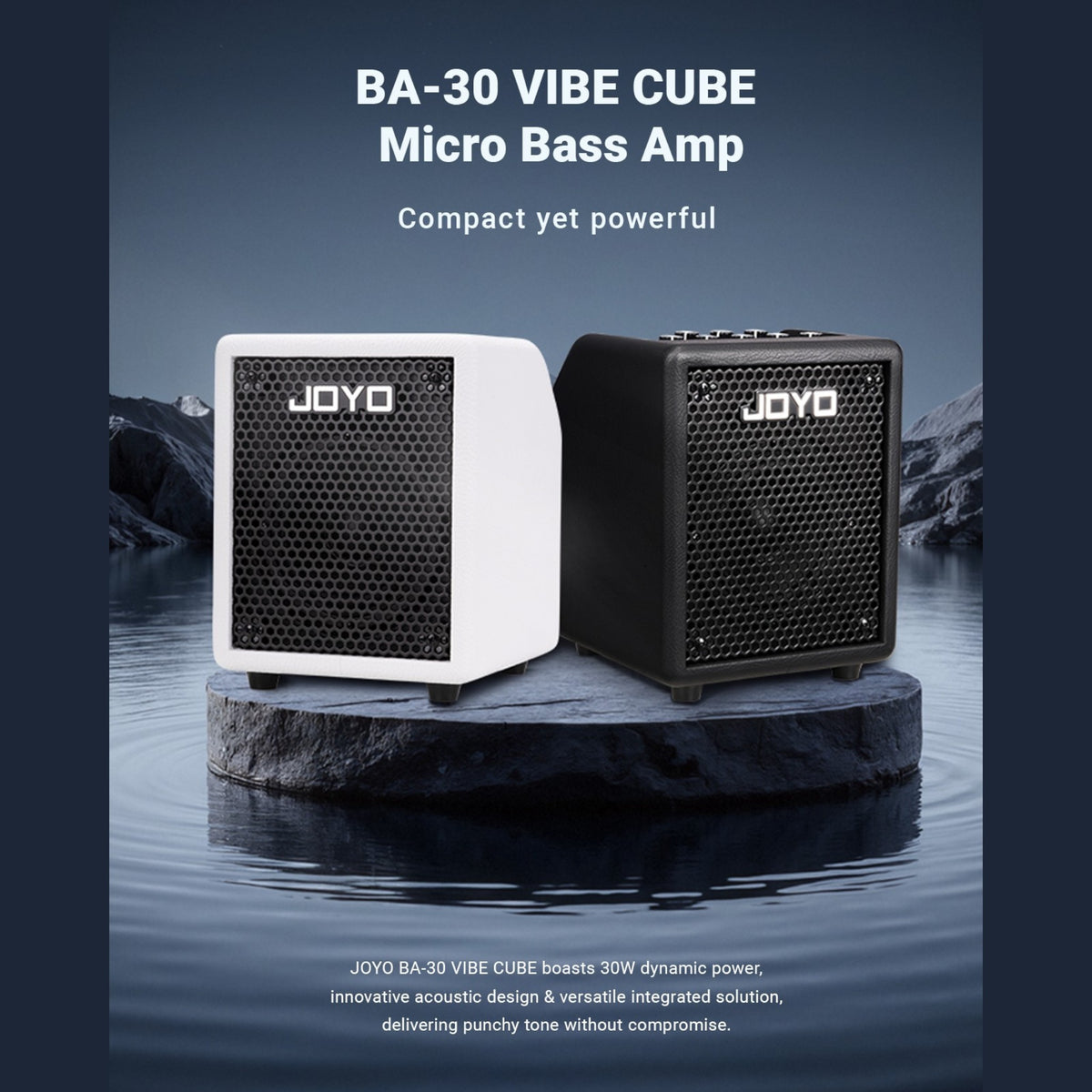 (PREORDER : EST LATE SEPT 2026) Joyo BA30 "Vibe Cube" Lightweight Rechargable 30W Multifunctional Mini Bass Amplifier w/ Bluetooth & OTG