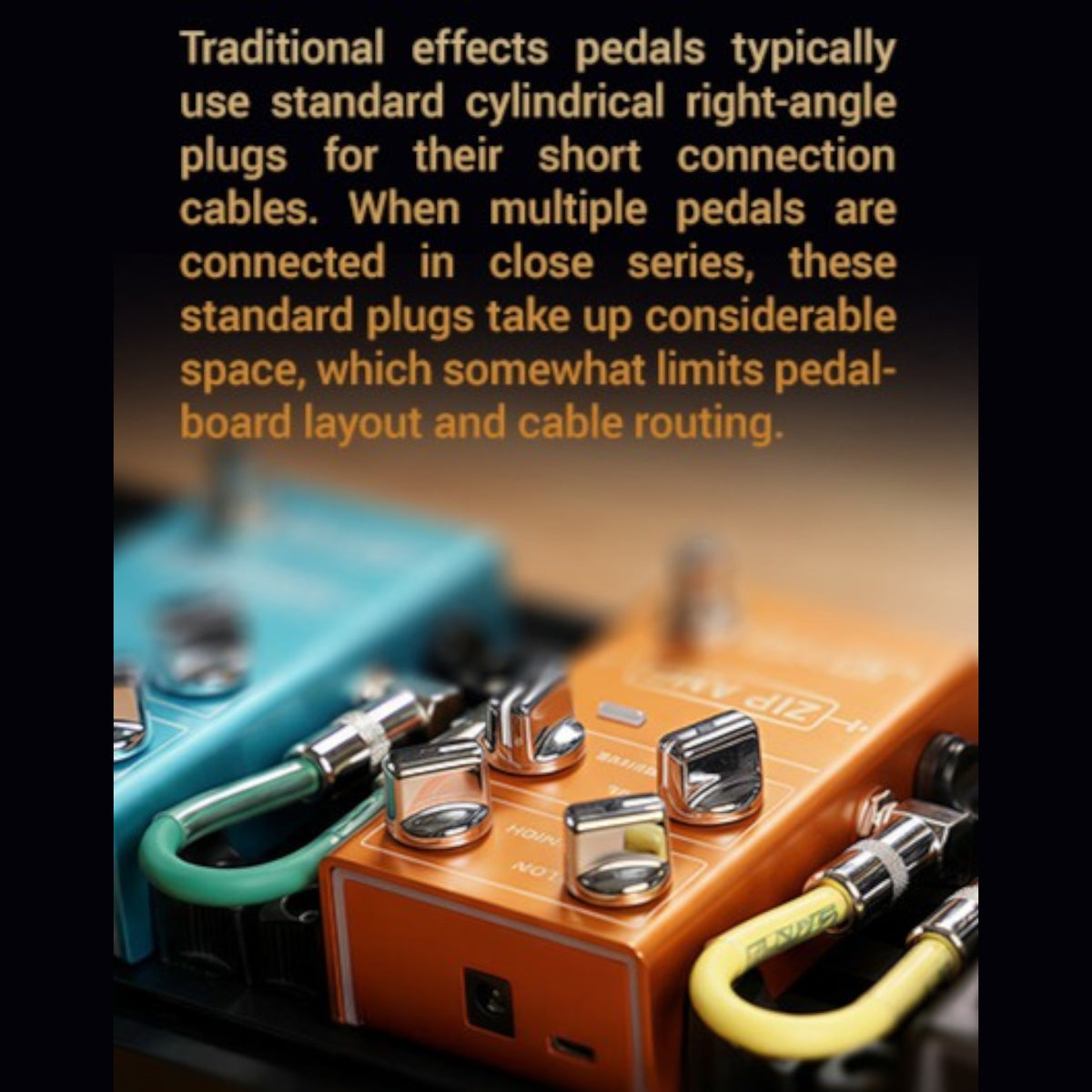 (PREORDER : EST. LATE SEPT 2026) Joyo CM29 Flat Profile OFC Pedal Patch Cable in Black - 5 Pack