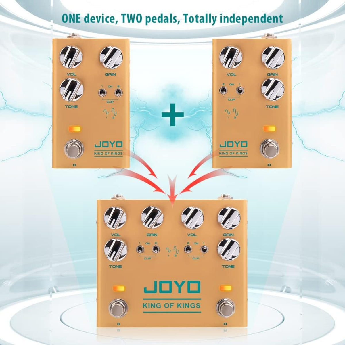 (PREORDER : EST LATE SEPT 2026) Joyo R20 "King of Kings" Dual Channel Vintage-Style Overdrive Effects Pedal w/ Diode Clipping