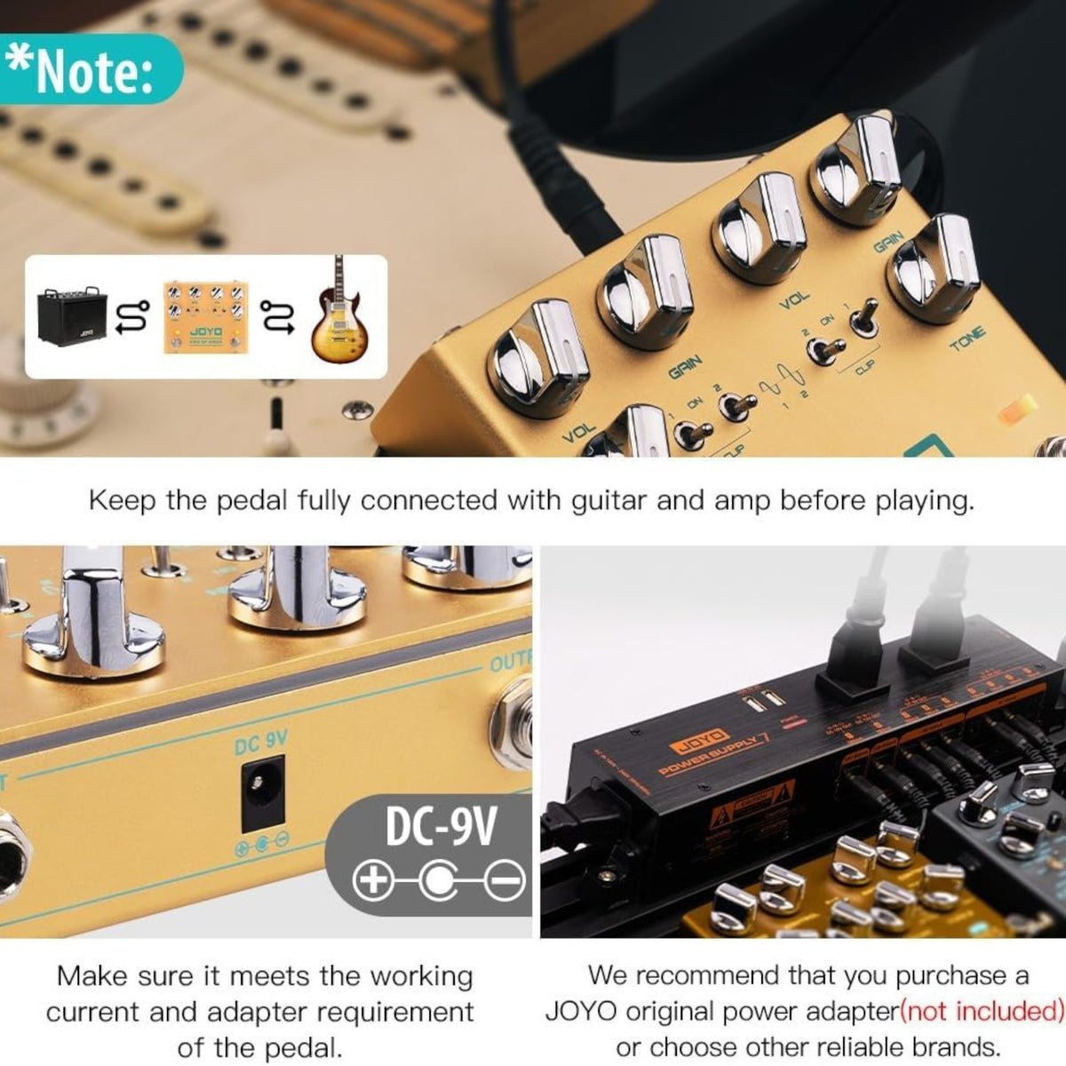 (PREORDER : EST LATE SEPT 2026) Joyo R20 "King of Kings" Dual Channel Vintage-Style Overdrive Effects Pedal w/ Diode Clipping