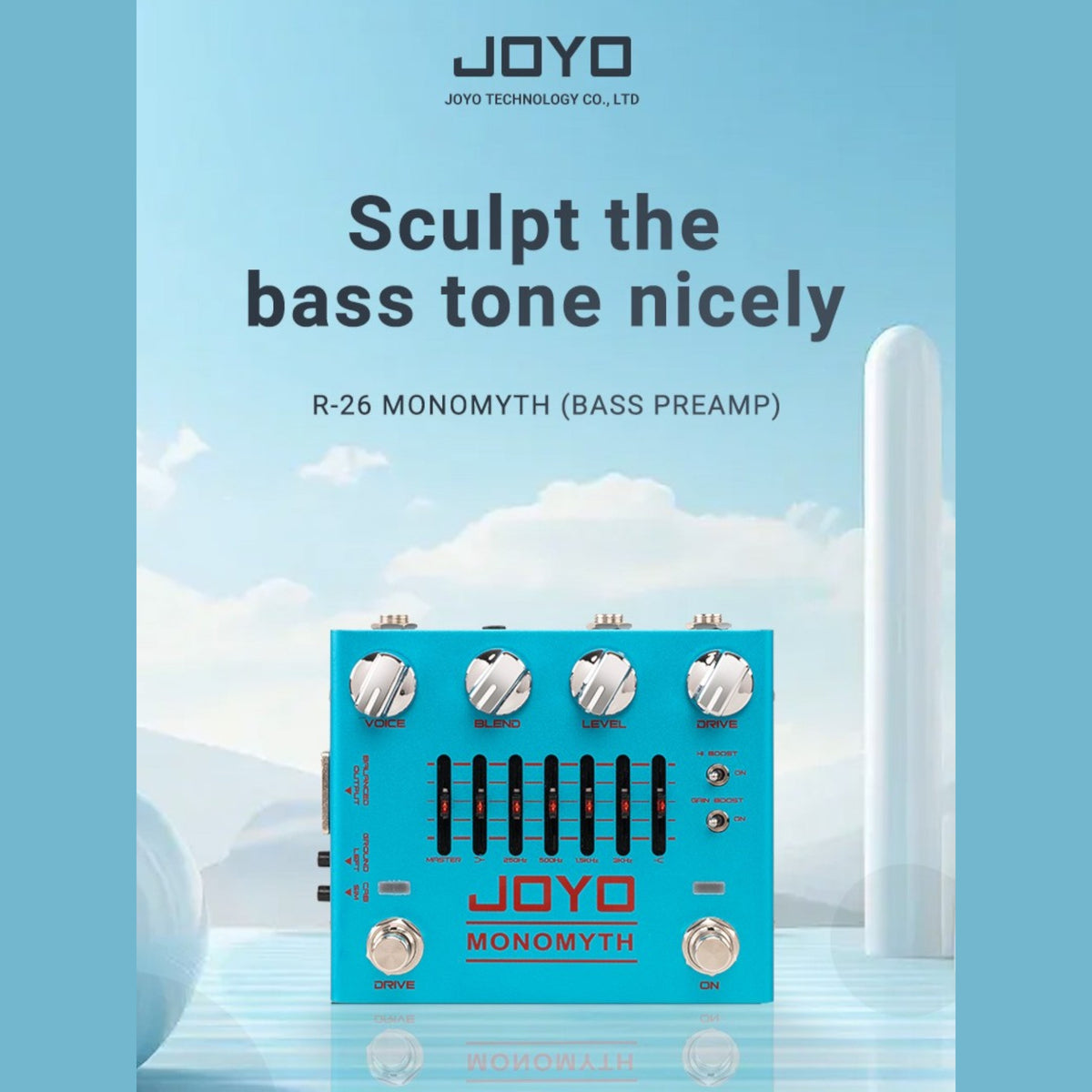 (PREORDER : EST LATE SEPT 2026) Joyo R26 "Monomyth" Dual Channel 6-Band EQ Bass Preamp & DI Pedal w/ Overdrive