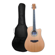 Klema K200DCCE Solid Canadian Cedar Top Flamed Maple Body Dreadnought Cutaway Acoustic Guitar - Natural