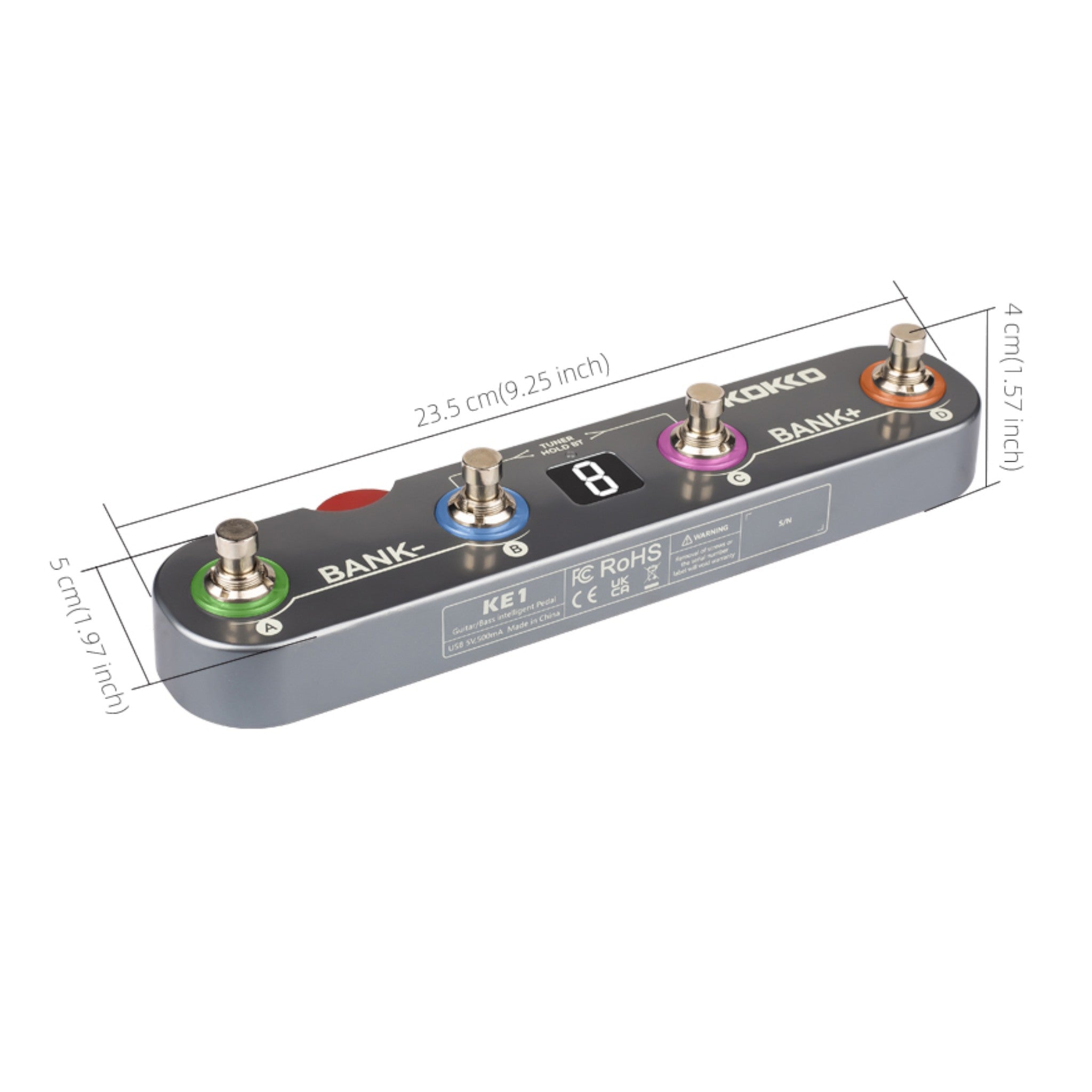 (PREORDER: MID OCT 2026) Kokko KE1 Multi-Functional Portable Guitar Effects Processor Pedal w/ Amp and IR Cab Simulations & USB Audio Interface