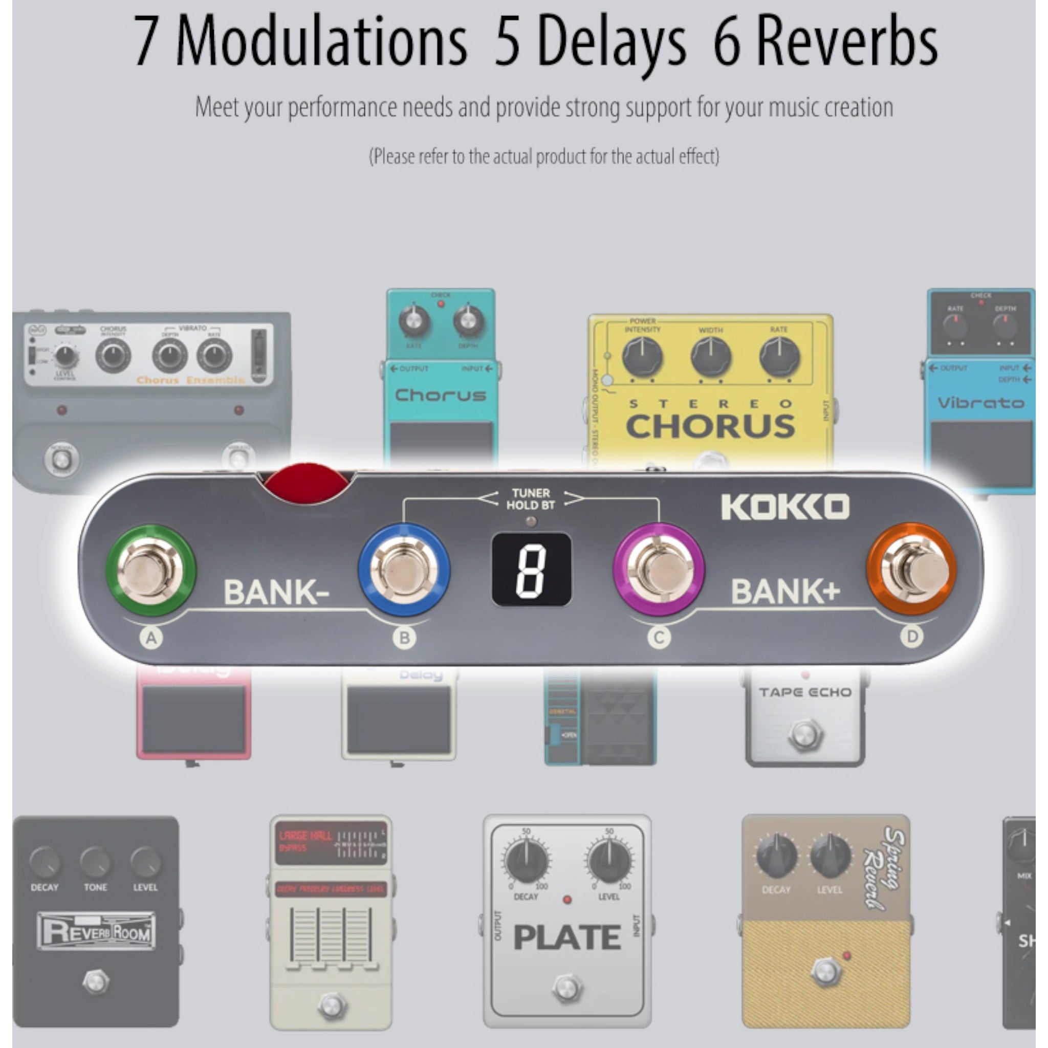 (PREORDER: MID OCT 2026) Kokko KE1 Multi-Functional Portable Guitar Effects Processor Pedal w/ Amp and IR Cab Simulations & USB Audio Interface
