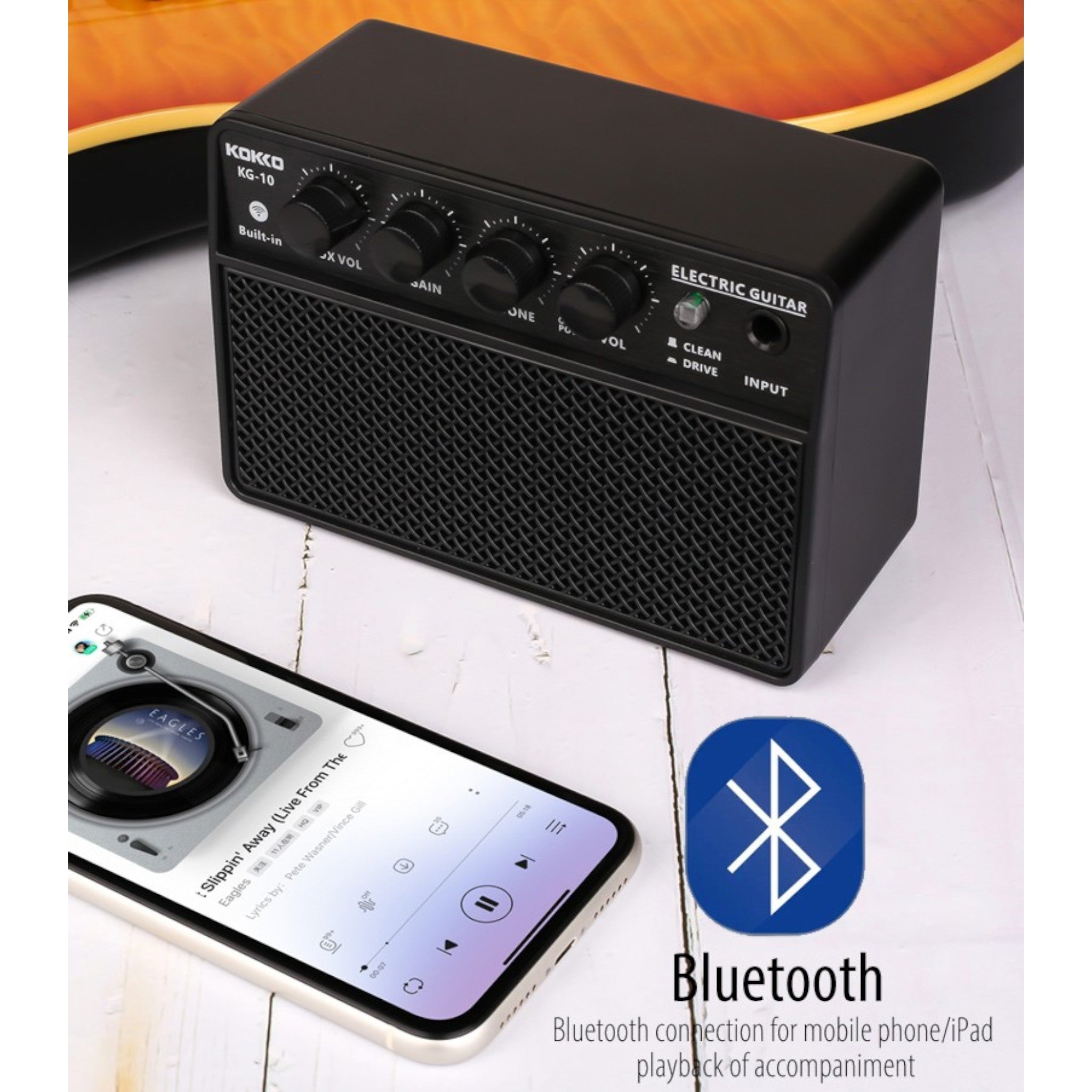 (PREORDER: MID OCT 2026) Kokko KG10 10W Mini Rechargable Electric Guitar Amplifier with Bluetooth