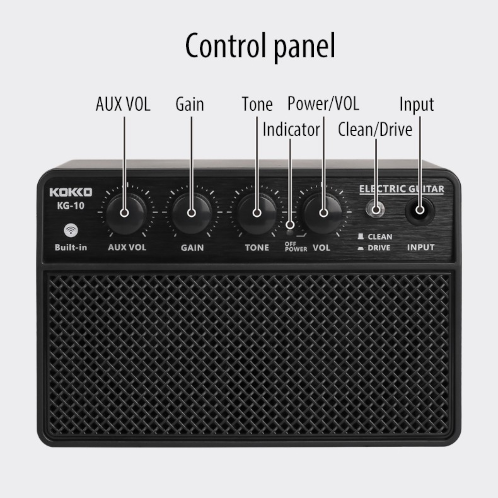 (PREORDER: MID OCT 2026) Kokko KG10 10W Mini Rechargable Electric Guitar Amplifier with Bluetooth