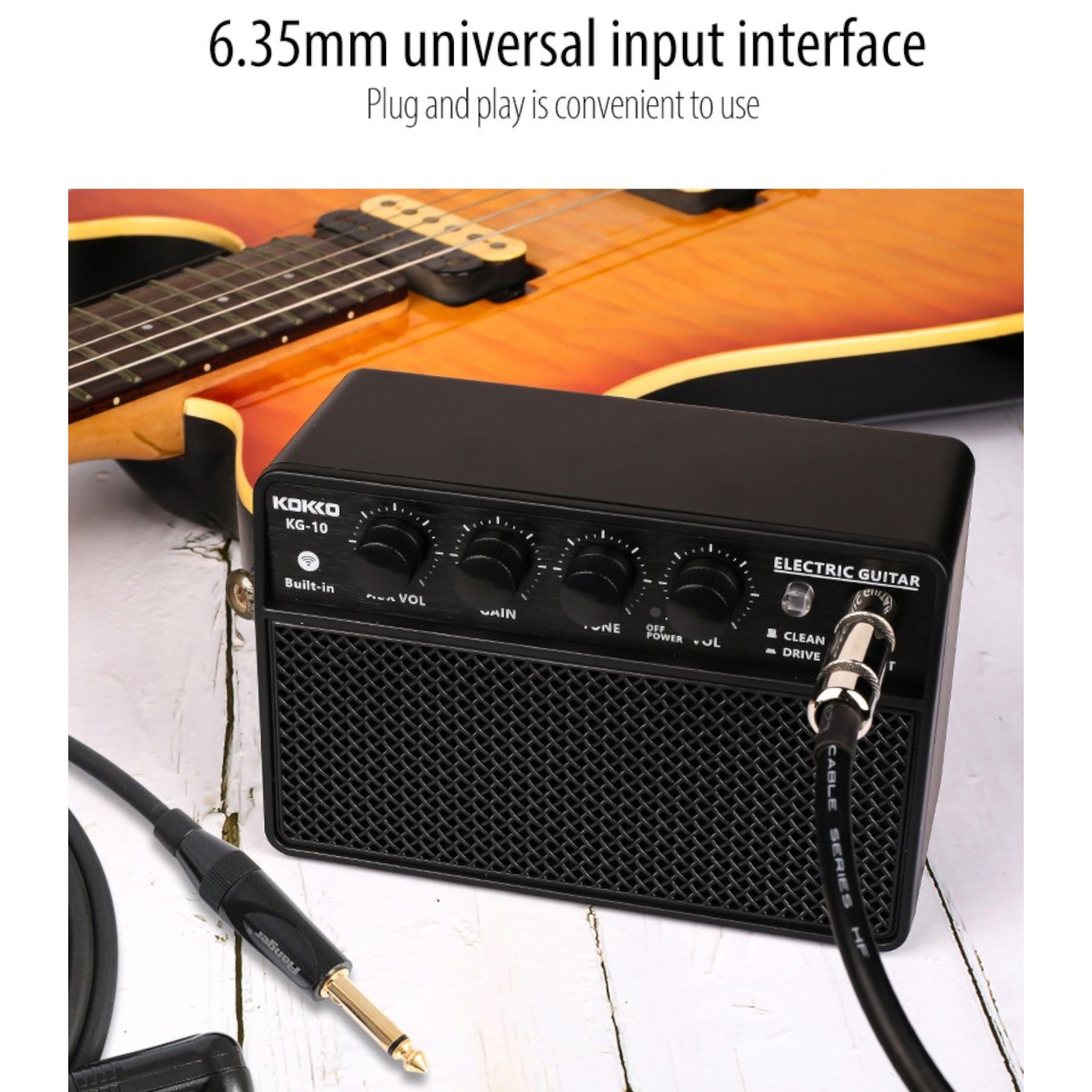 (PREORDER: MID OCT 2026) Kokko KG10 10W Mini Rechargable Electric Guitar Amplifier with Bluetooth