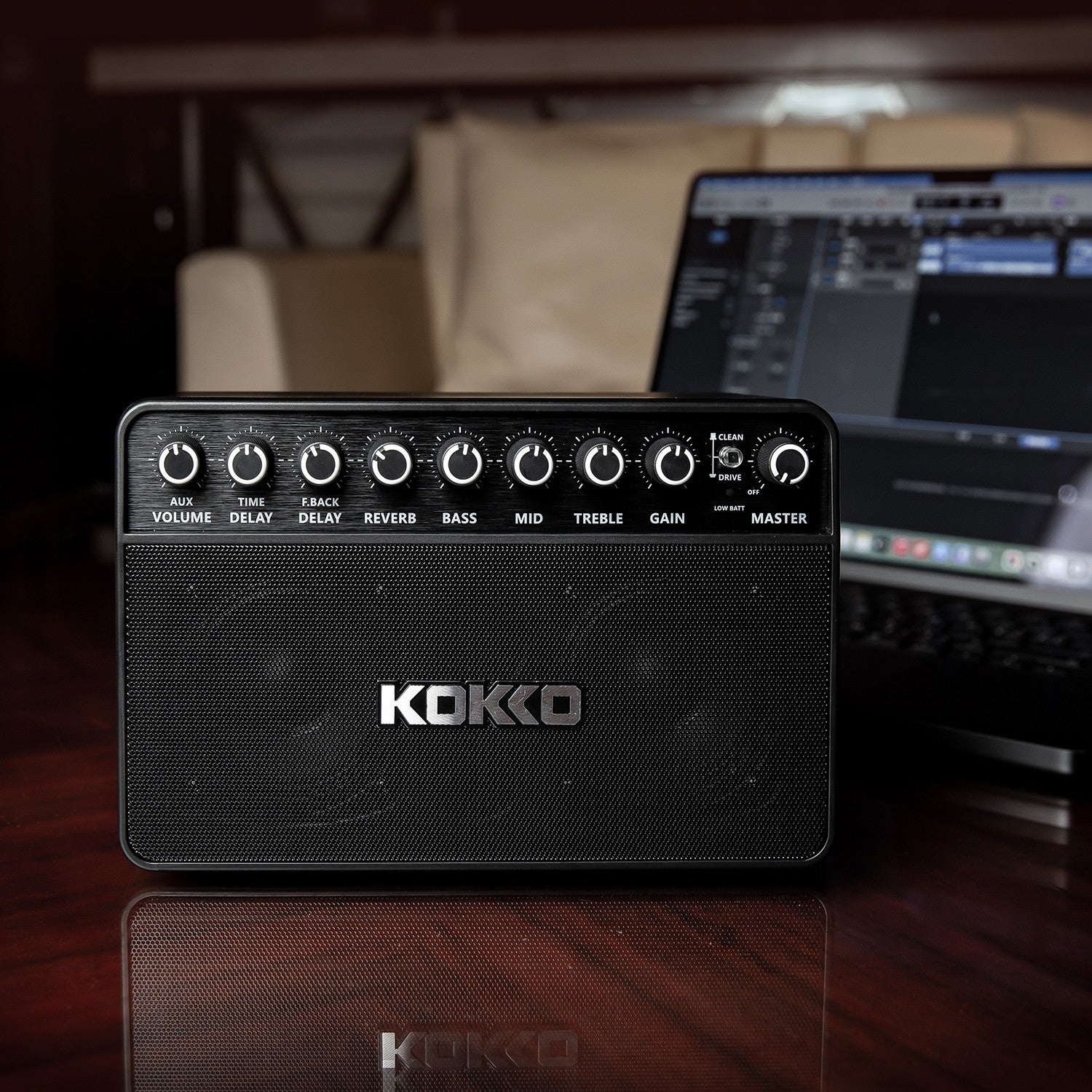 (PREDORDER: MID OCT 2026) Kokko KG20 20W Portable Rechargable Modeling Electric Guitar Amplifier w/ Bluetooth & Headphone Output