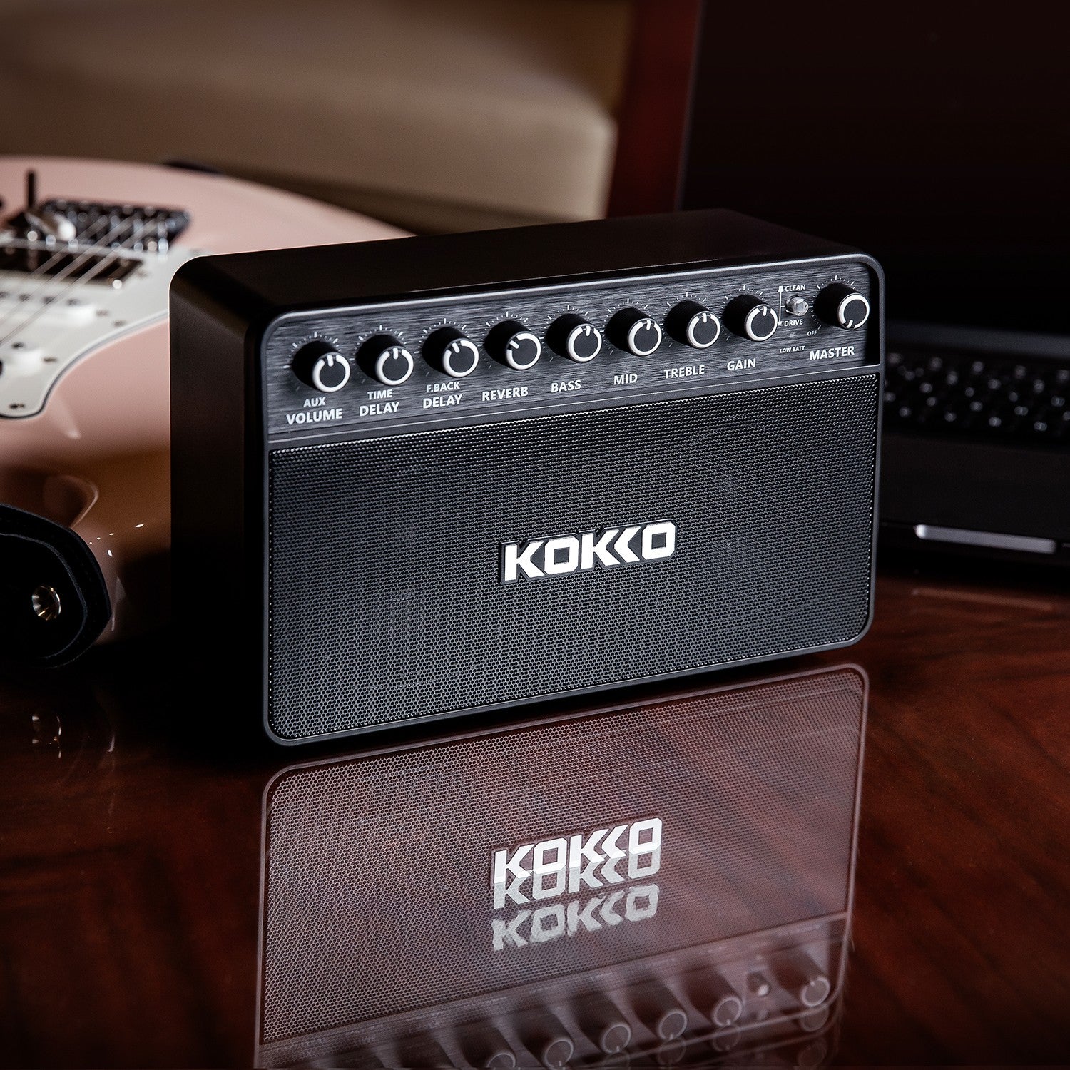 (PREDORDER: MID OCT 2026) Kokko KG20 20W Portable Rechargable Modeling Electric Guitar Amplifier w/ Bluetooth & Headphone Output