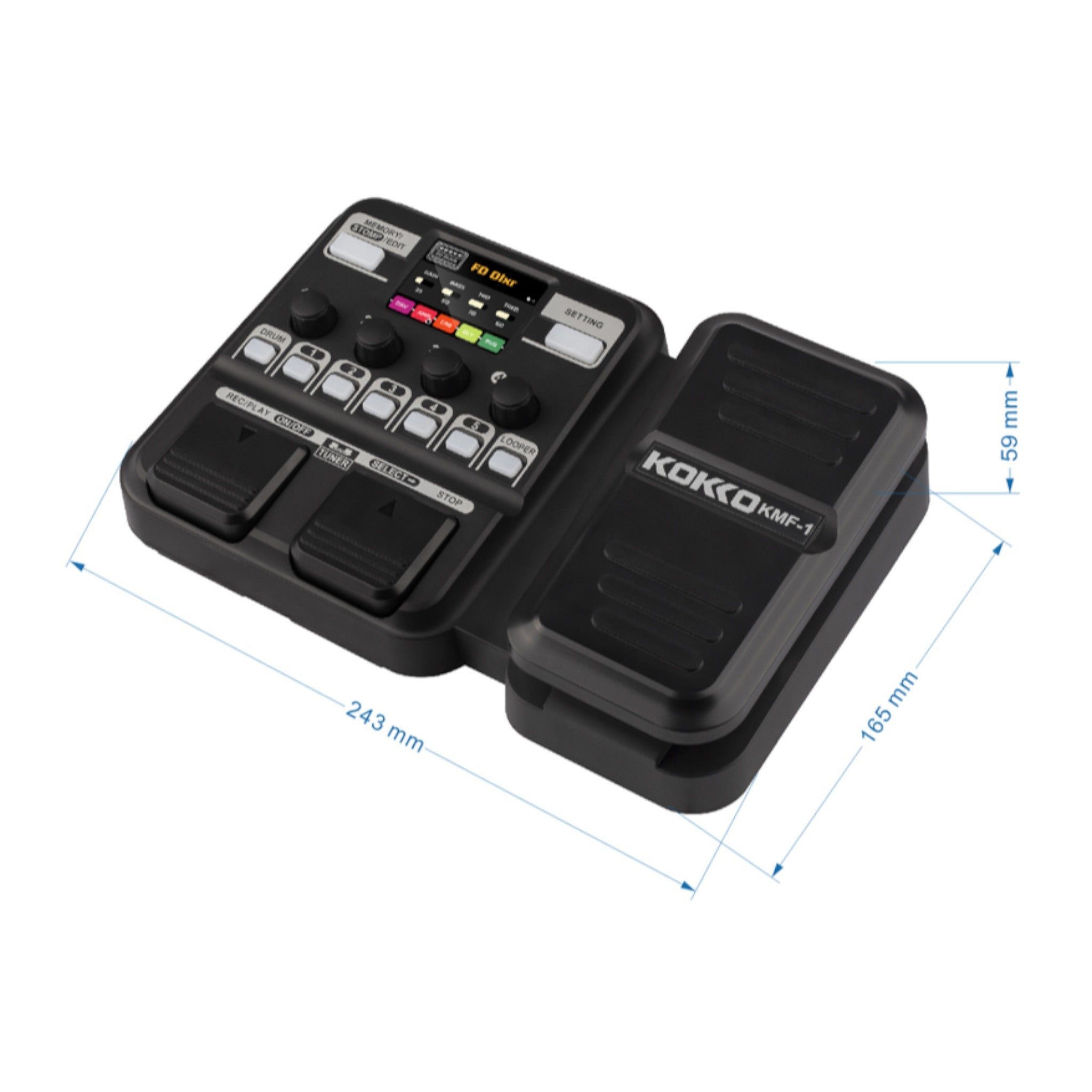 (PREORDER: MID OCT 2026) Kokko KMF1 Guitar Multi-Effects Pedal with Amp & Cabinet Modeling & Built-in Drum Machine