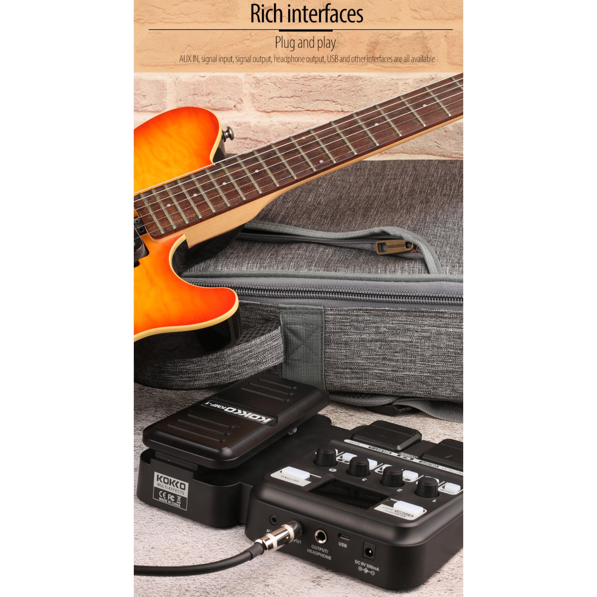 (PREORDER: MID OCT 2026) Kokko KMF1 Guitar Multi-Effects Pedal with Amp & Cabinet Modeling & Built-in Drum Machine
