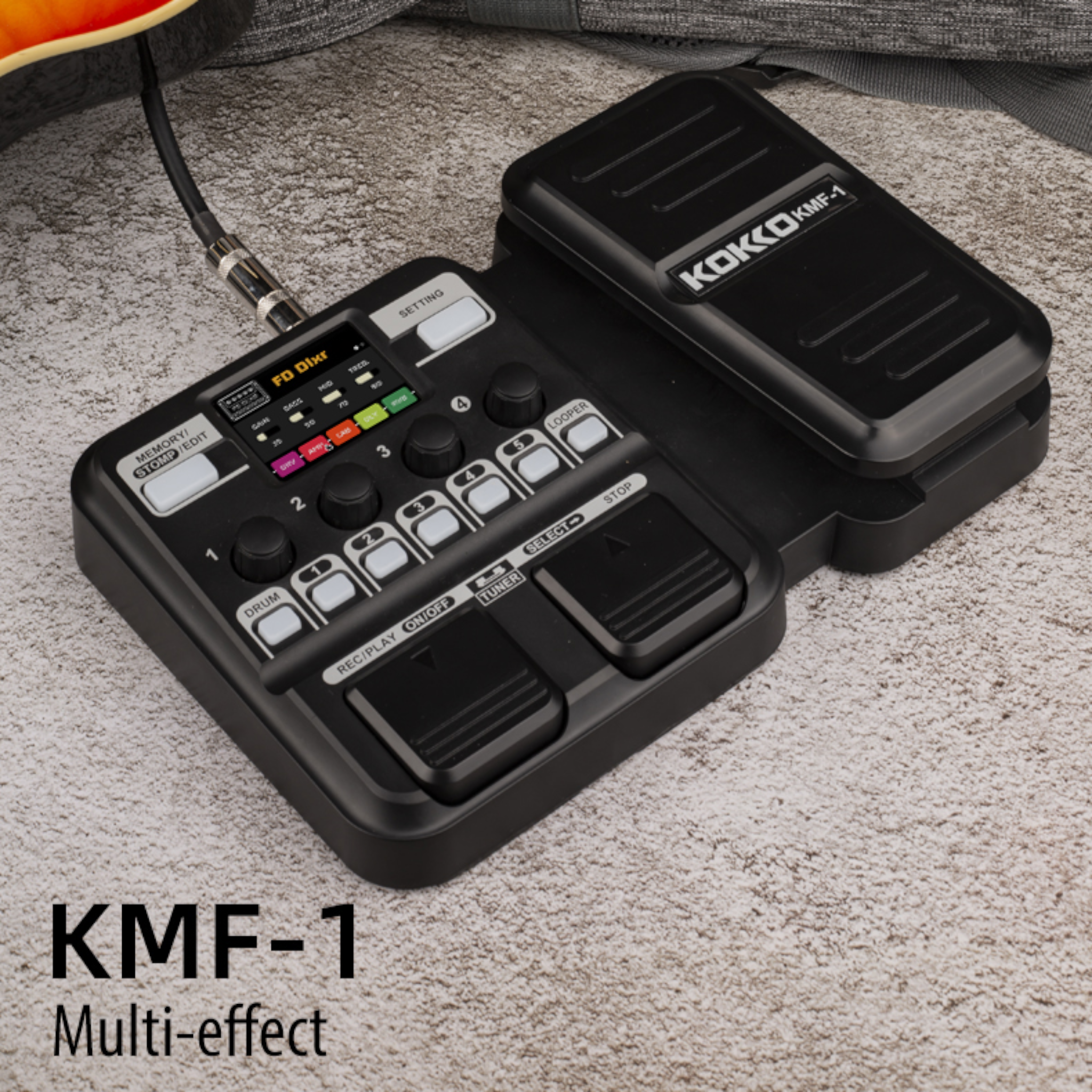 (PREORDER: MID OCT 2026) Kokko KMF1 Guitar Multi-Effects Pedal with Amp & Cabinet Modeling & Built-in Drum Machine