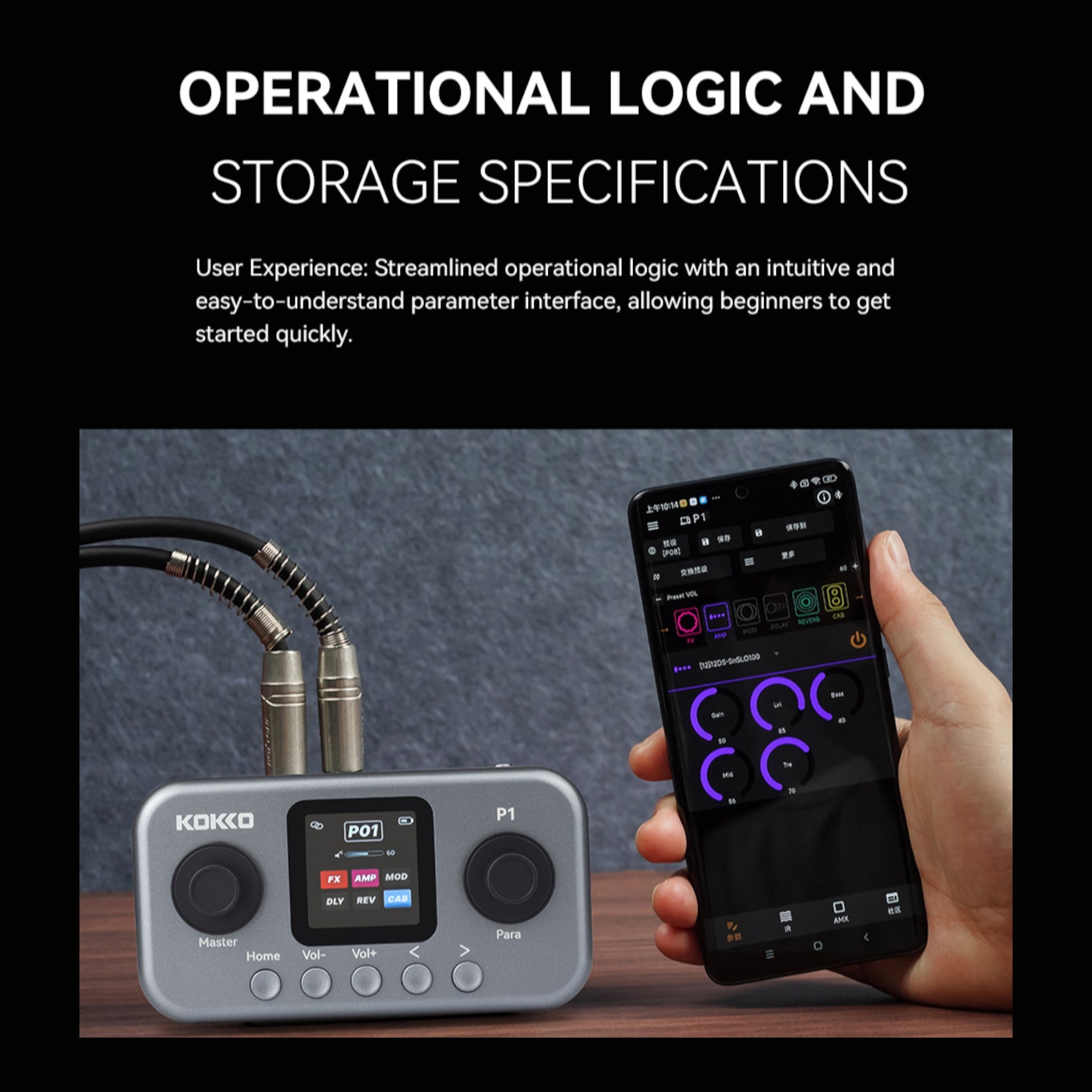 (PREORDER: MID OCT 2026) Kokko P1 Multi-Effects Guitar & Bass Processor w/ Amp + IR Cabinet Simulation & USB Audio Interface