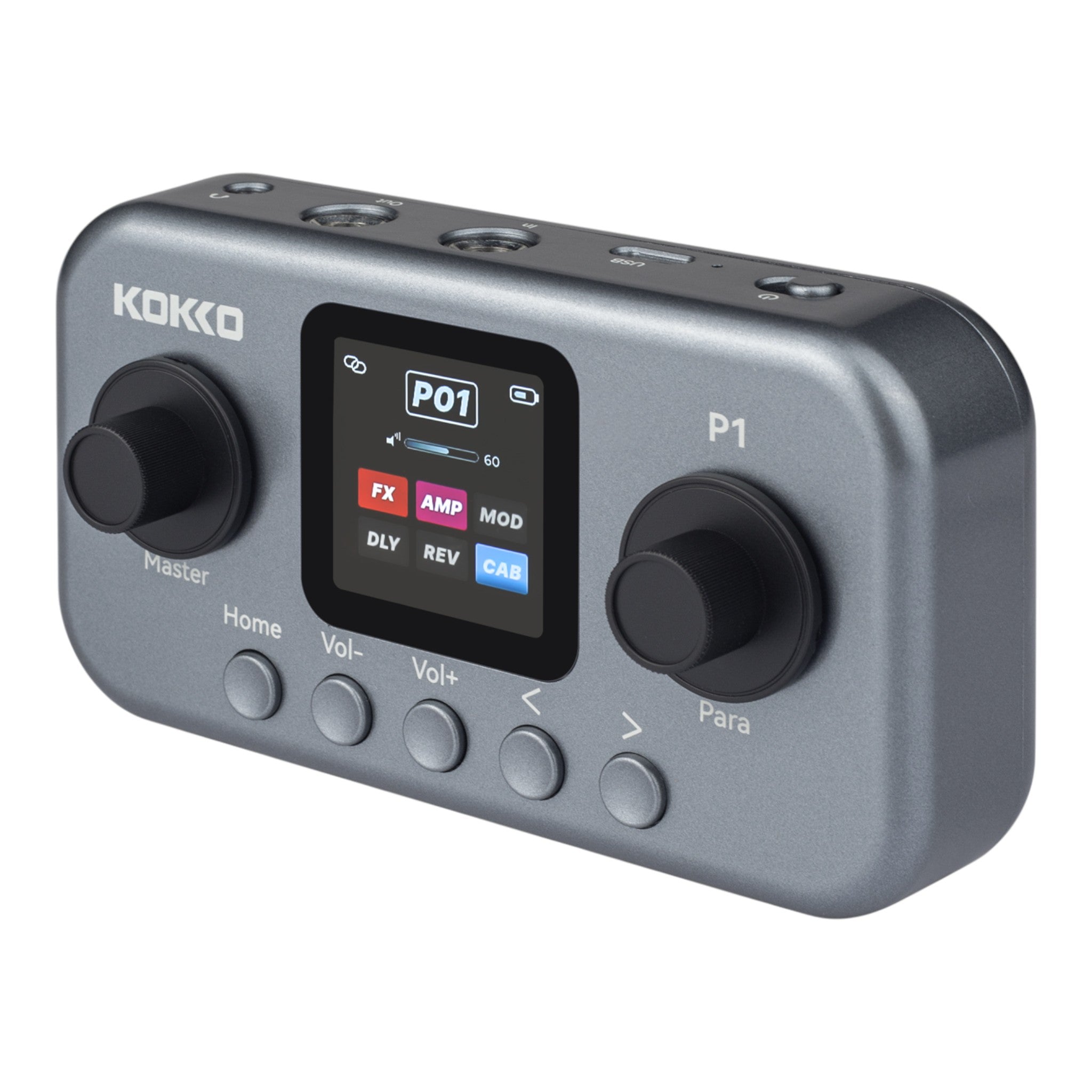 (PREORDER: MID OCT 2026) Kokko P1 Multi-Effects Guitar & Bass Processor w/ Amp + IR Cabinet Simulation & USB Audio Interface