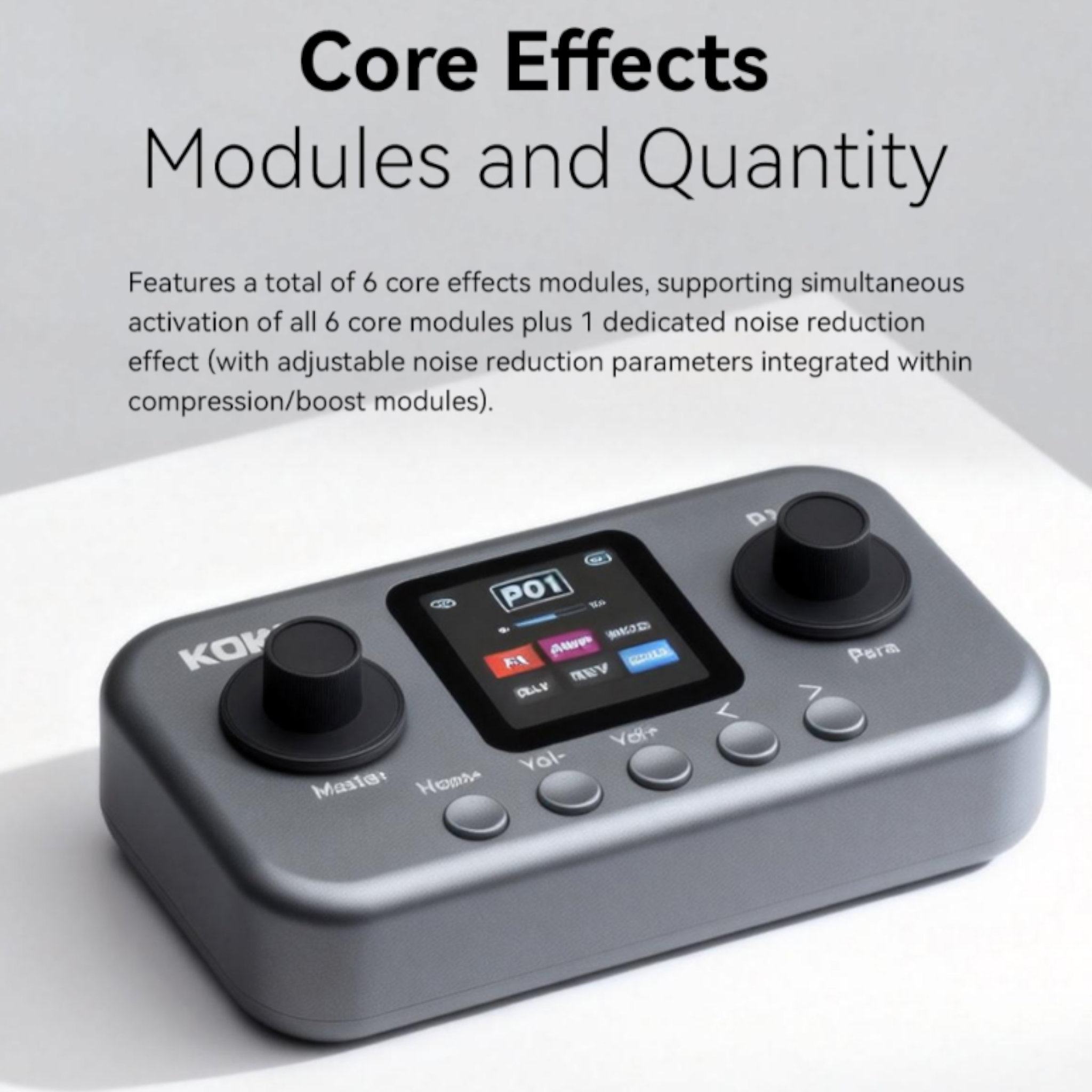 (PREORDER: MID OCT 2026) Kokko P1 Multi-Effects Guitar & Bass Processor w/ Amp + IR Cabinet Simulation & USB Audio Interface