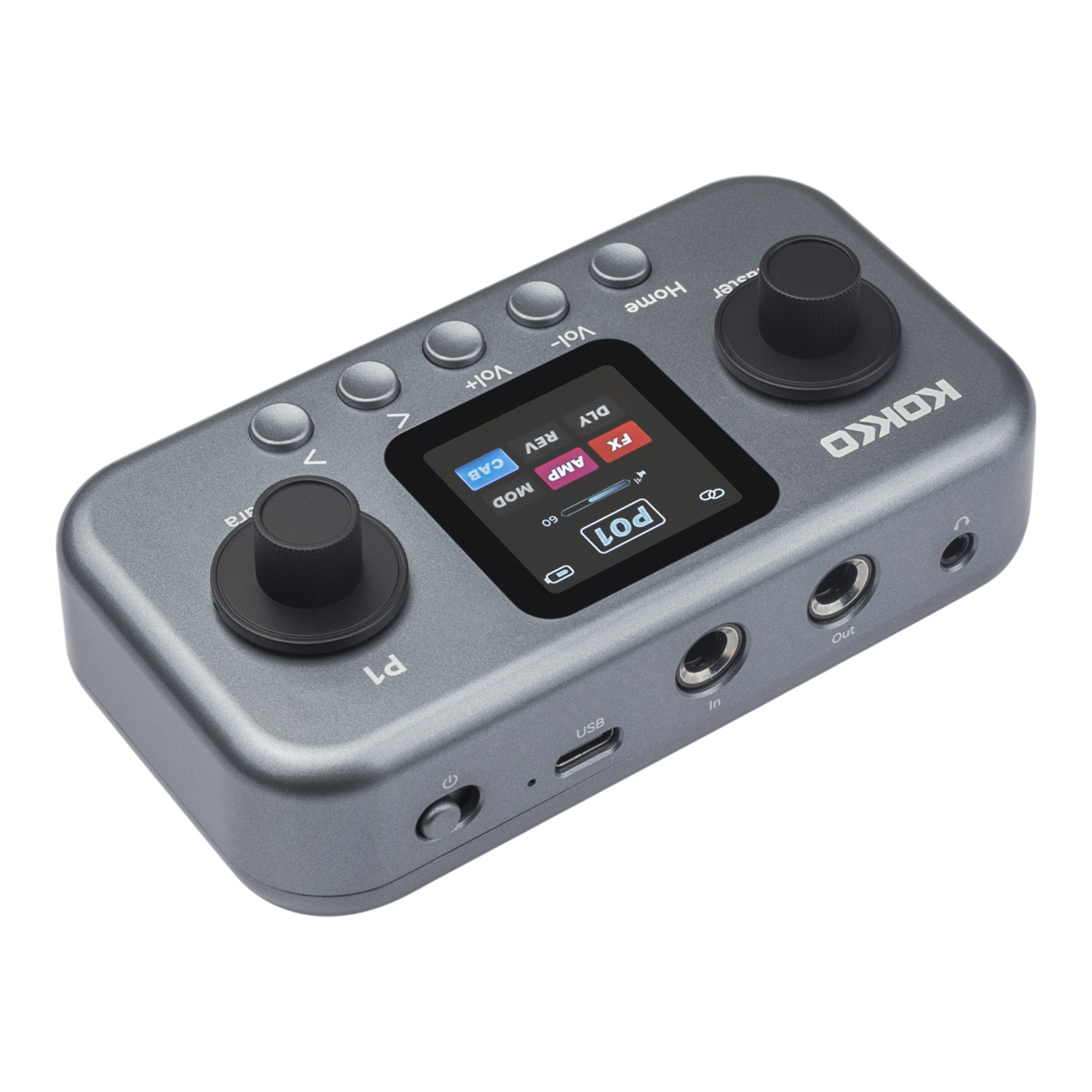 (PREORDER: MID OCT 2026) Kokko P1 Multi-Effects Guitar & Bass Processor w/ Amp + IR Cabinet Simulation & USB Audio Interface