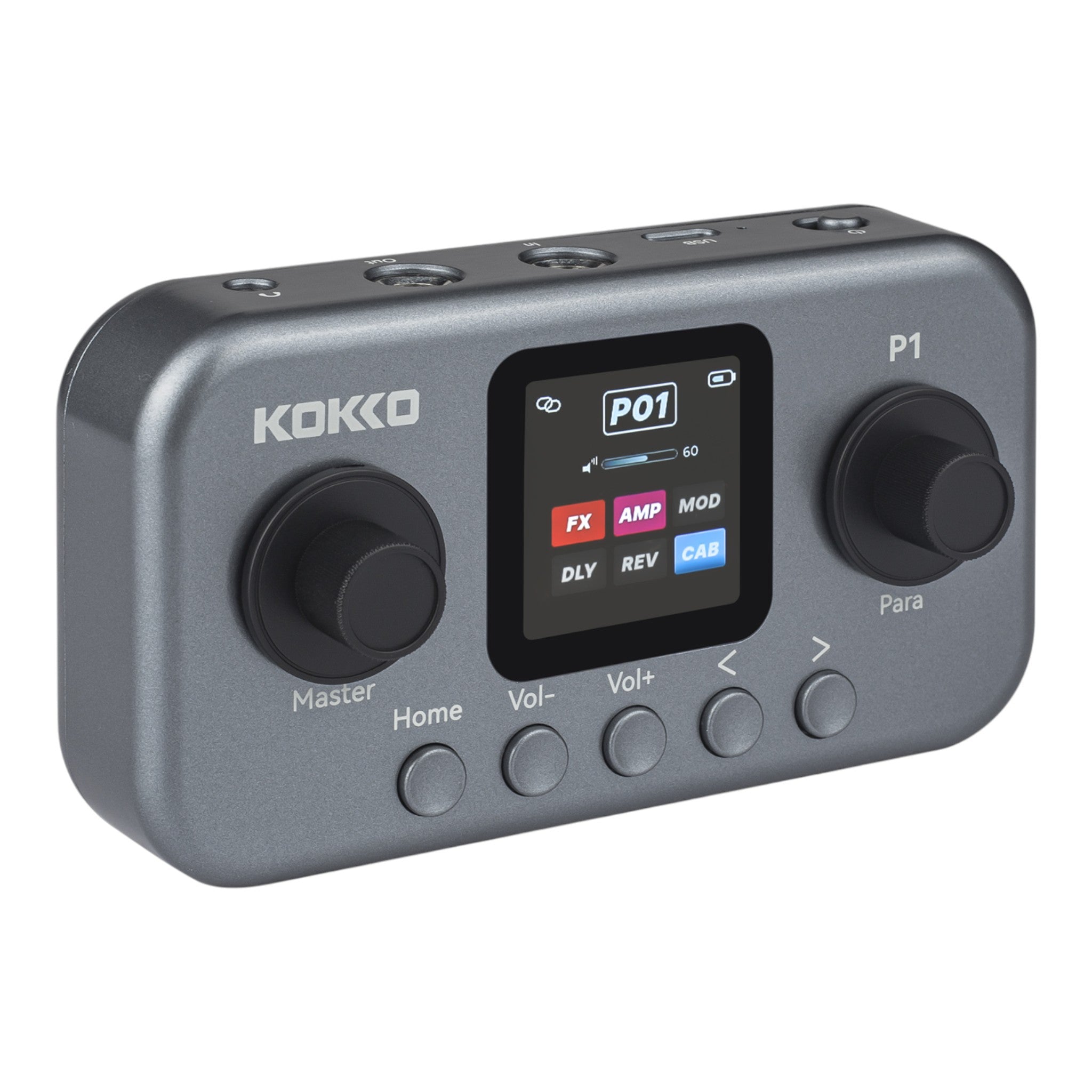 (PREORDER: MID OCT 2026) Kokko P1 Multi-Effects Guitar & Bass Processor w/ Amp + IR Cabinet Simulation & USB Audio Interface