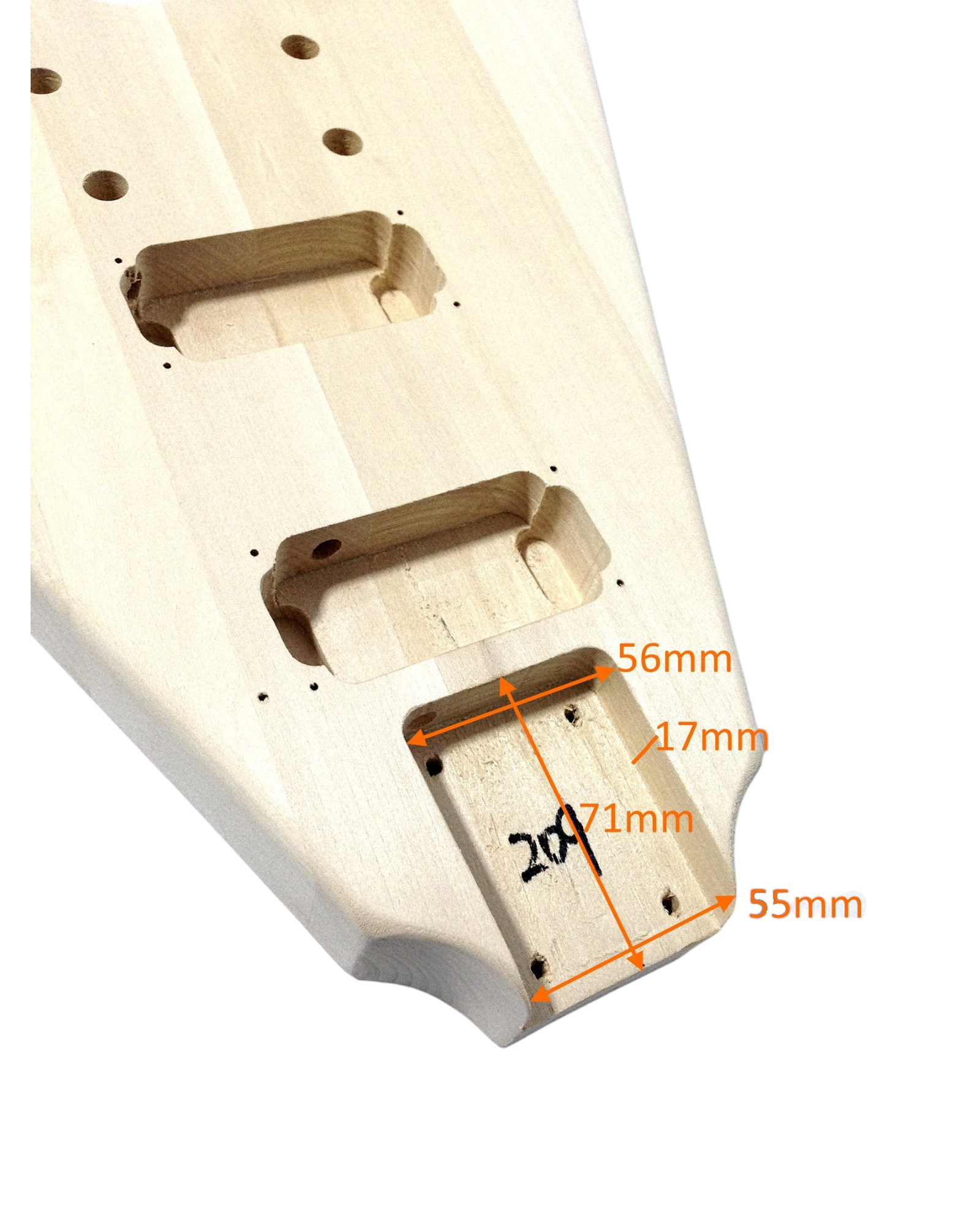 Haze Electric Bass Replacement Neck | Model HSPB1910GNS1W | Natural Finish
