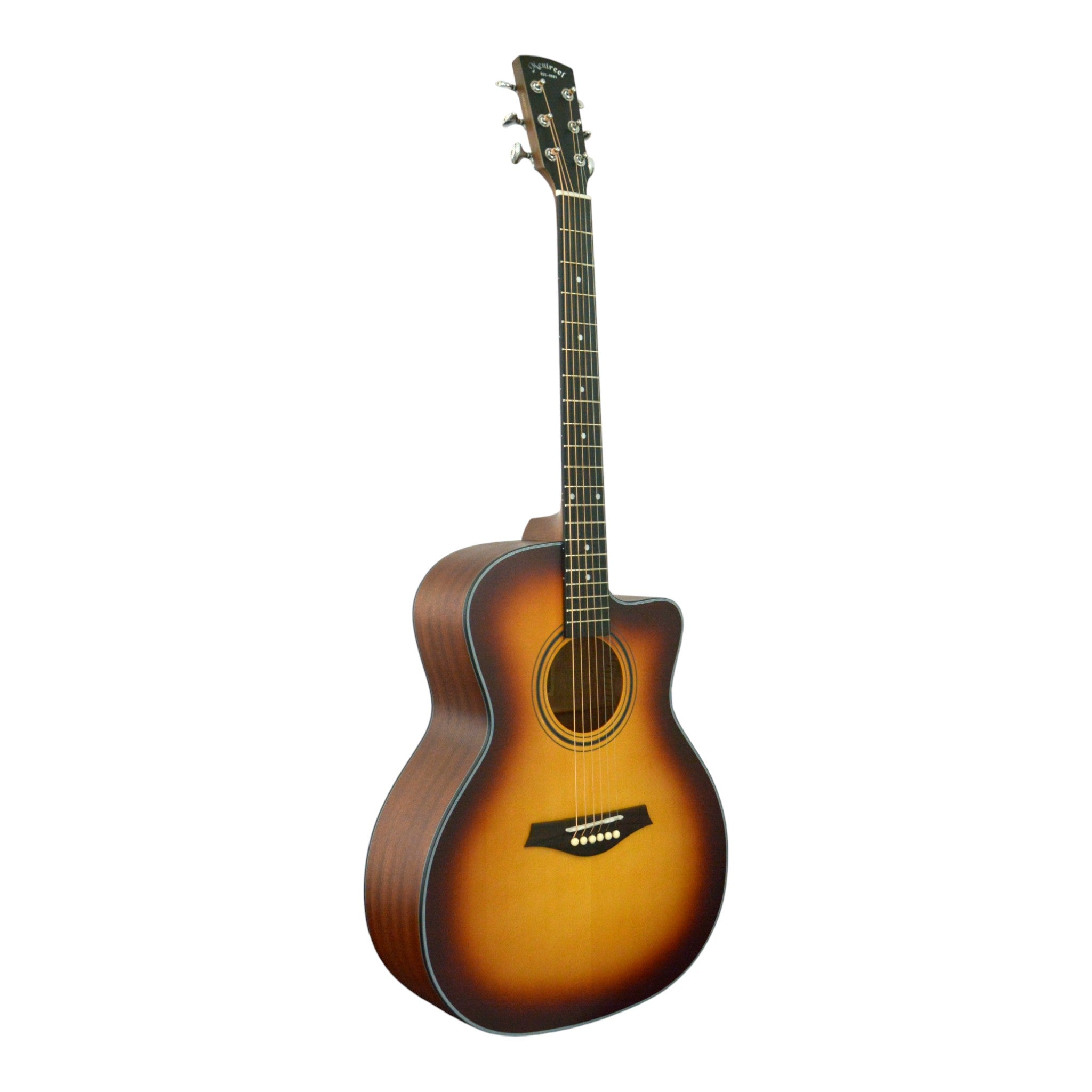 Mentreel HB6GACBS 41" Spruce Top OM Cutaway Acoustic Guitar - Sunburst Matte