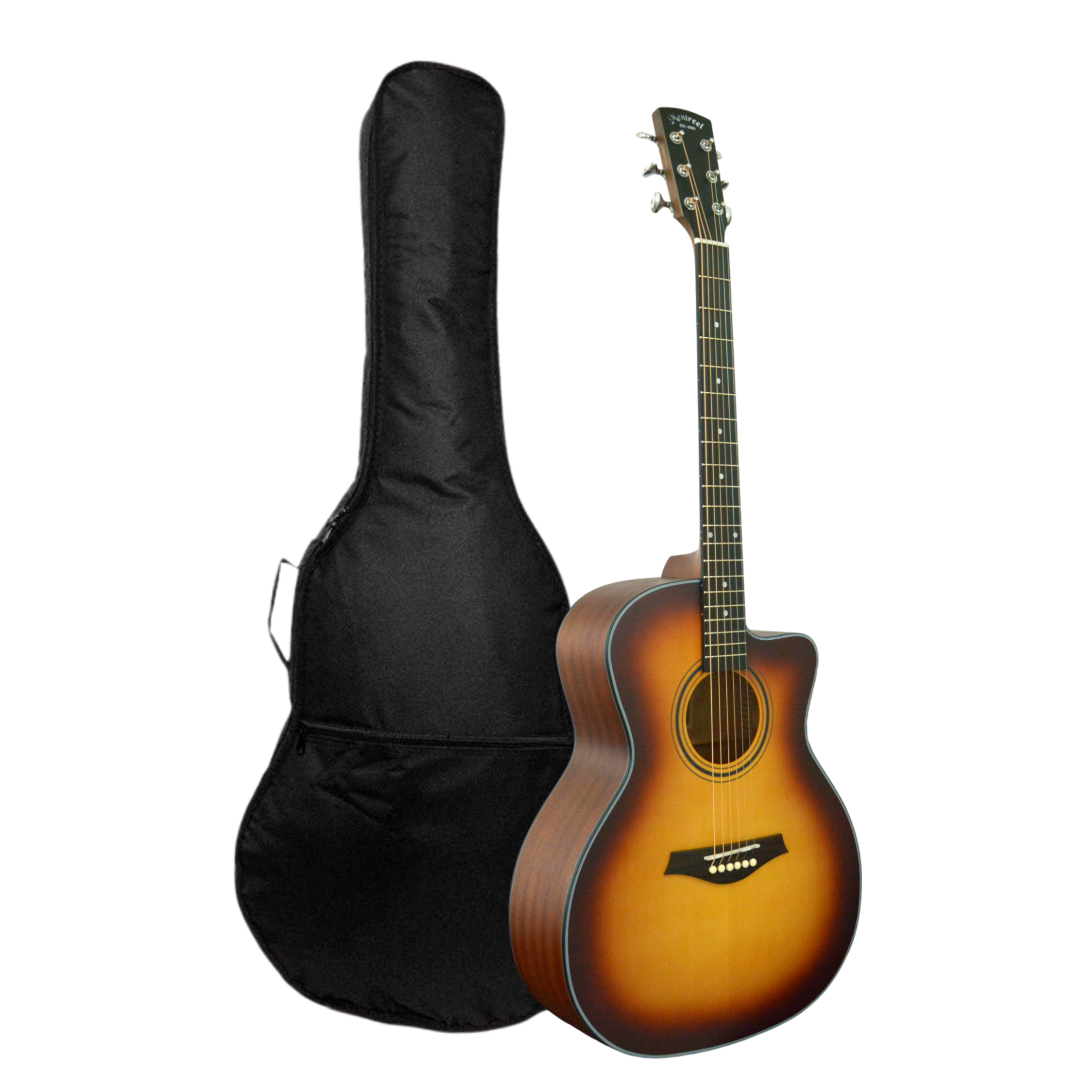 Mentreel HB6GACBS 41" Spruce Top OM Cutaway Acoustic Guitar - Sunburst Matte
