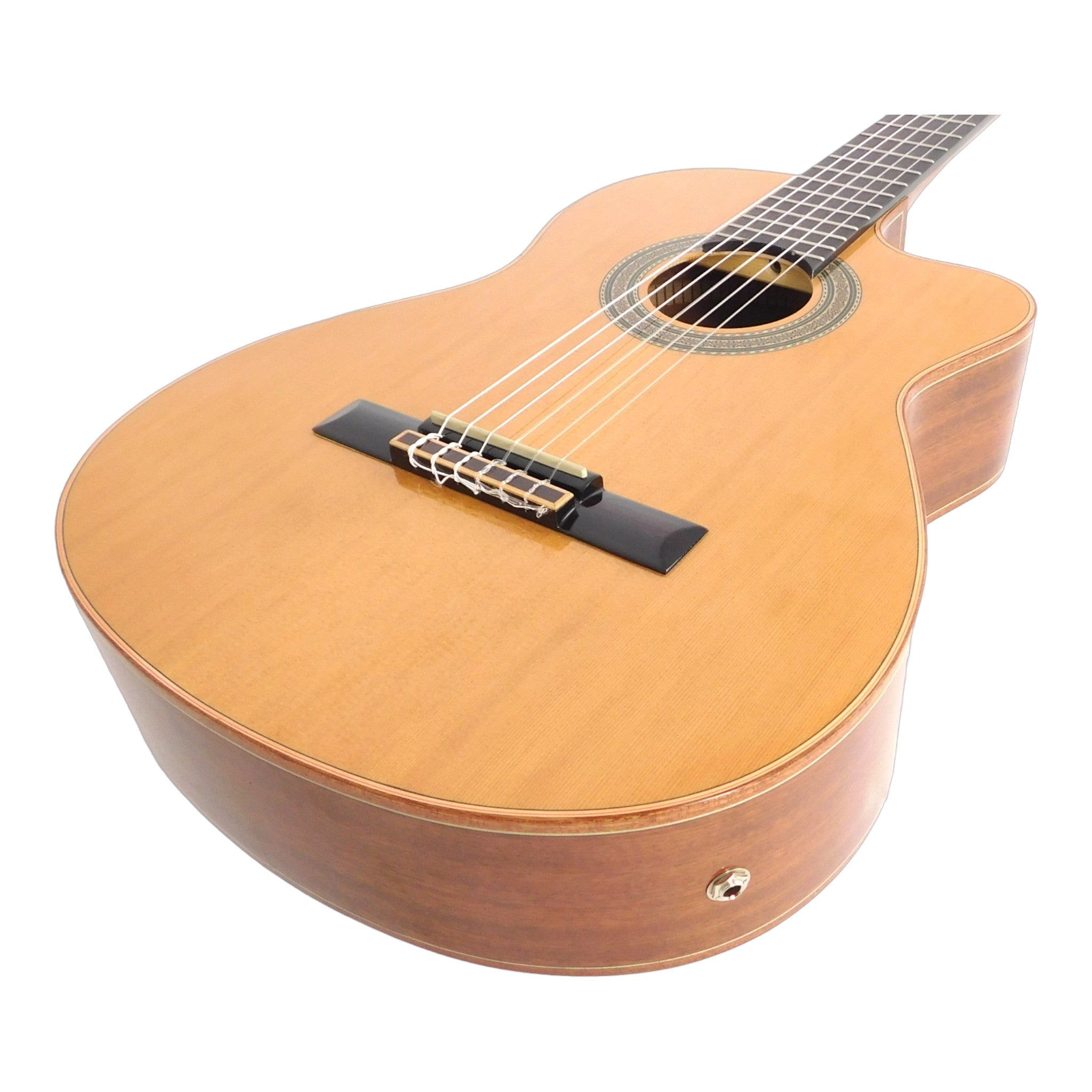 Miguel Rosales HS10CEQN Solid Canadian Cedar Cutaway Built-In Belcat Pickup/Tuner Classical Guitar - Natural