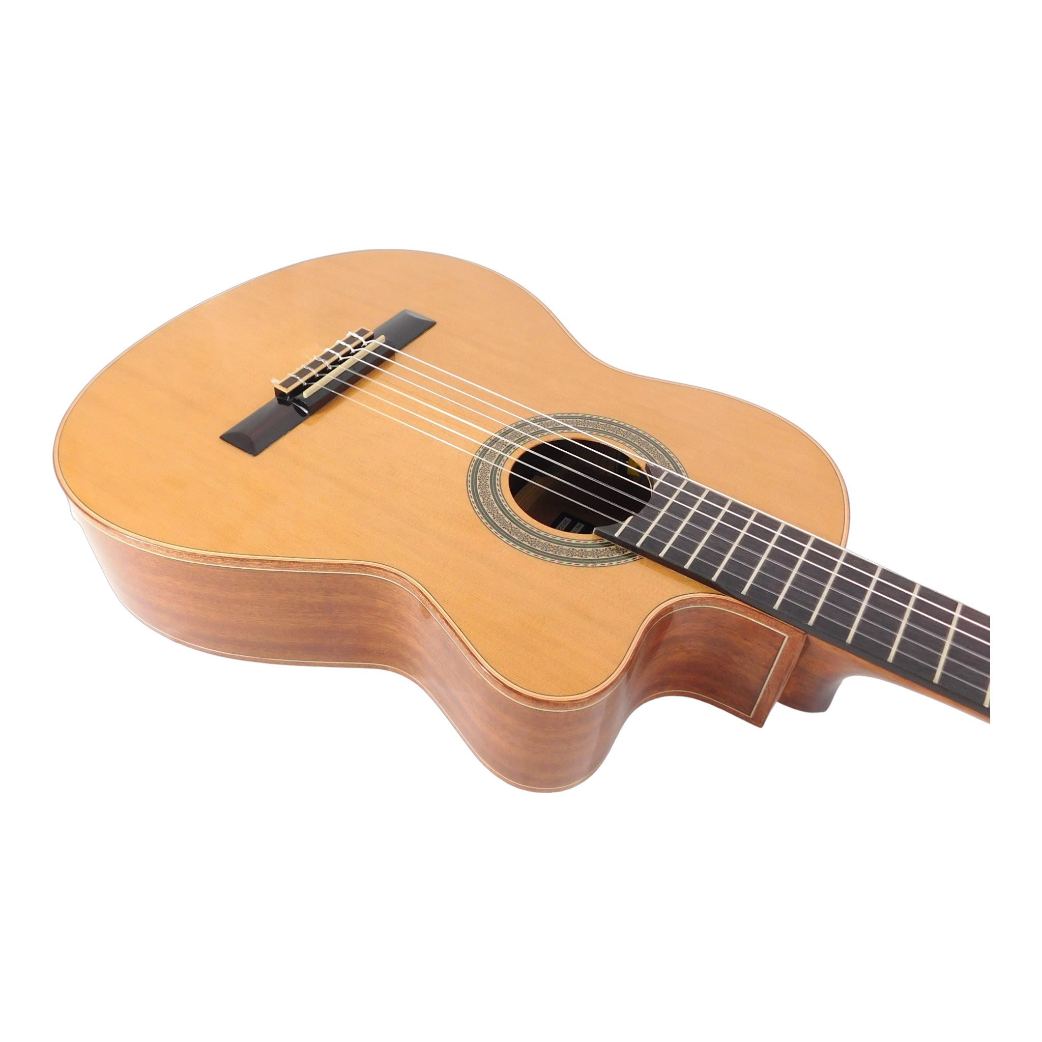 Miguel Rosales HS10CEQN Solid Canadian Cedar Cutaway Built-In Belcat Pickup/Tuner Classical Guitar - Natural