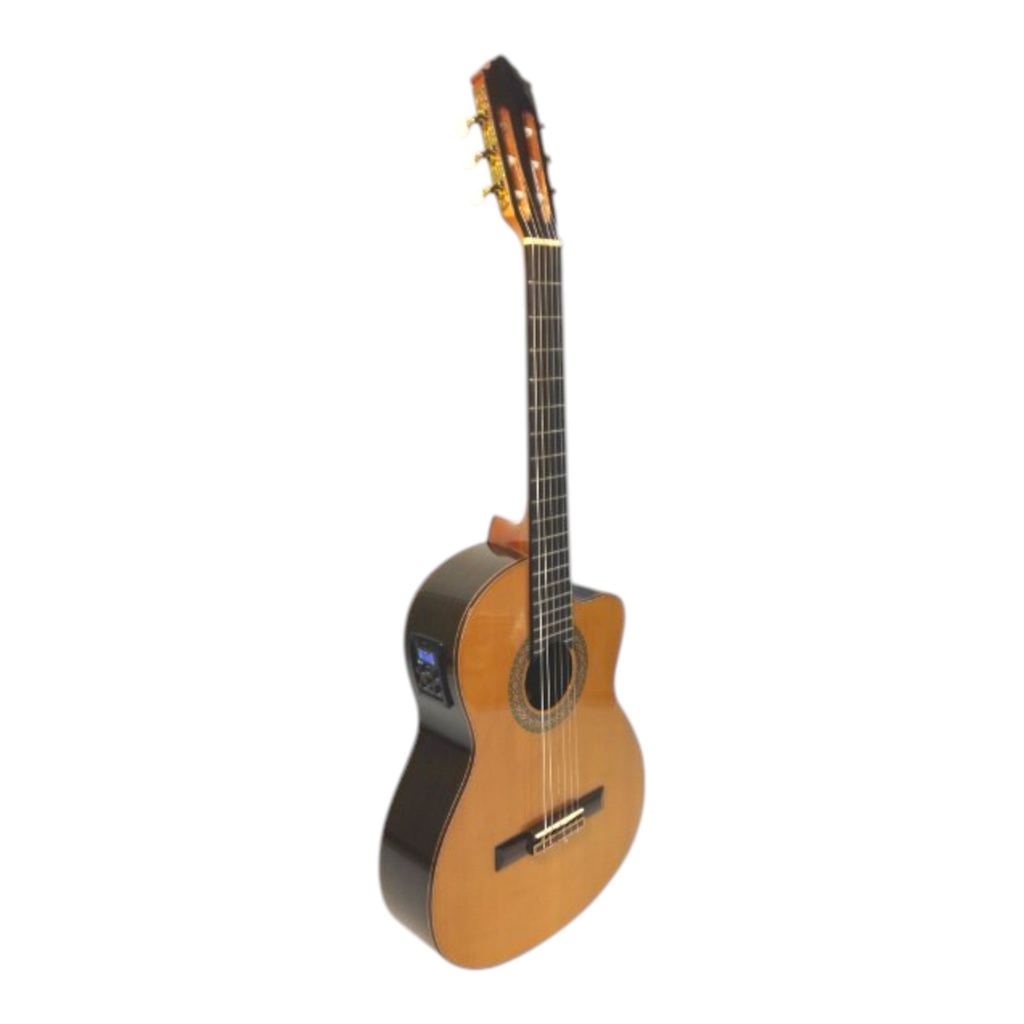Miguel Rosales HS20CEQN Solid Cedar Cutaway Built-In Pickup/Tuner Classical Guitar - Natural