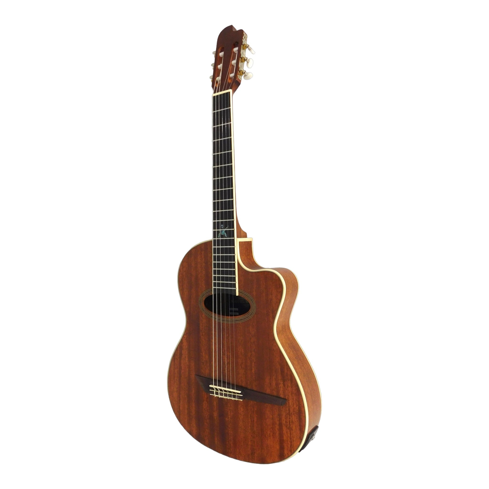 Miguel Rosales MR04CEQN Mahogany Oval Soundhole Built-In Pickup/Tuner Classical Guitar - Natural