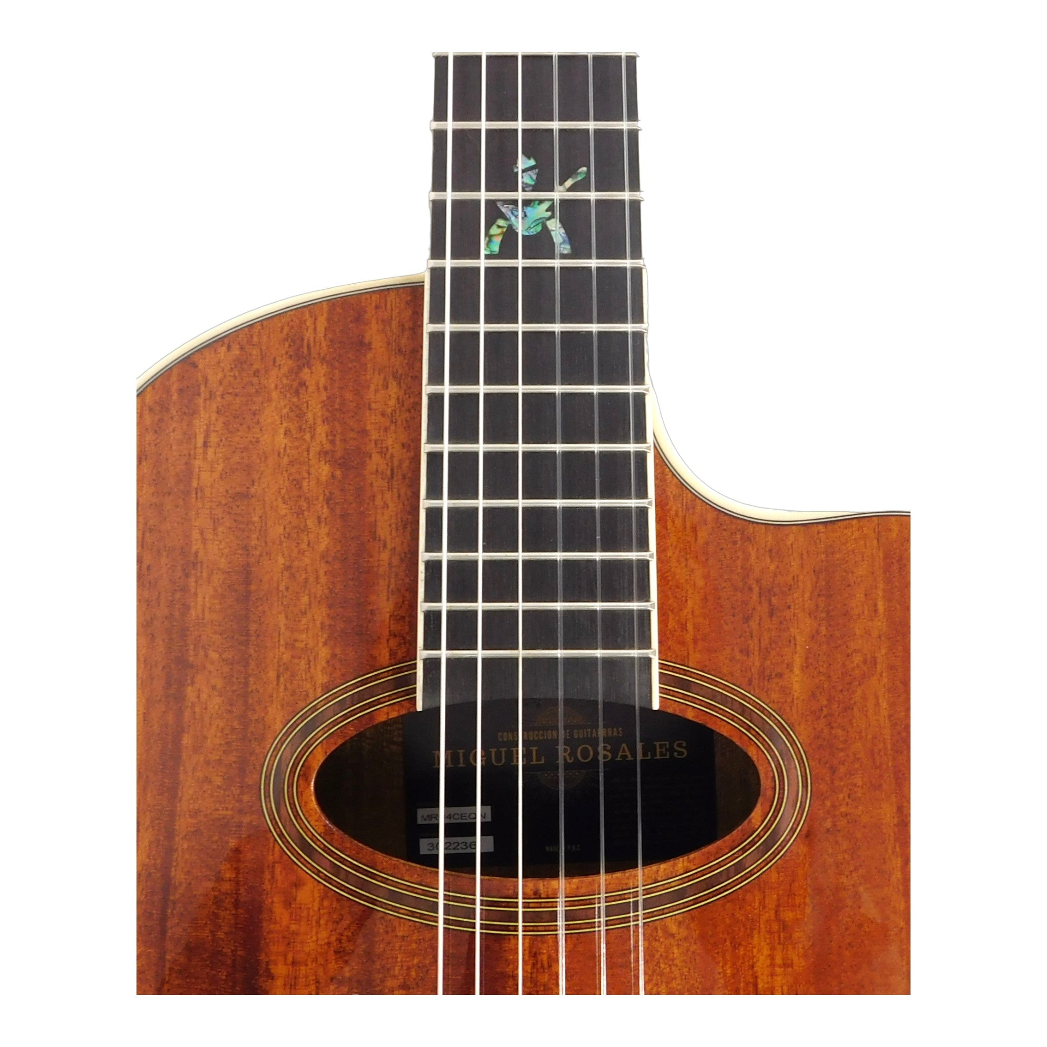 Miguel Rosales MR04CEQN Mahogany Oval Soundhole Built-In Pickup/Tuner Classical Guitar - Natural