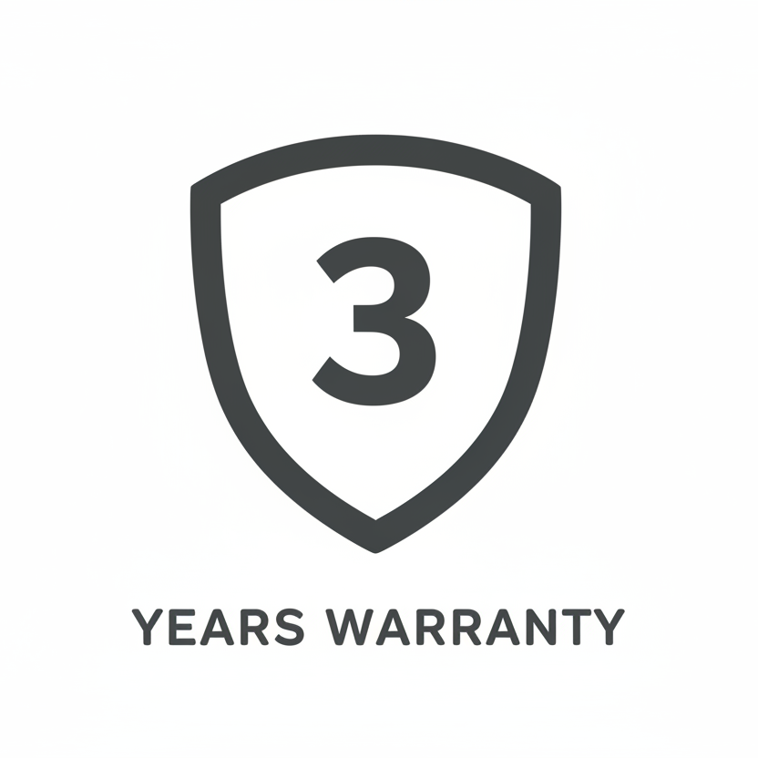 one simple icon for three years warranty
