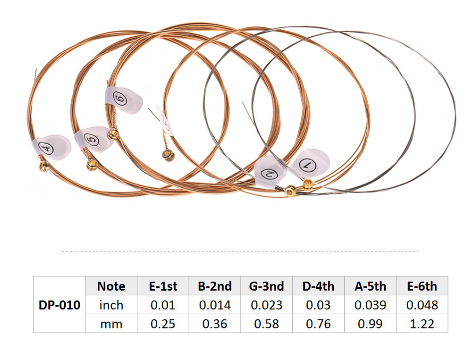 Haze DP010 Acoustic Guitar Strings - Extra Light + 3 Picks