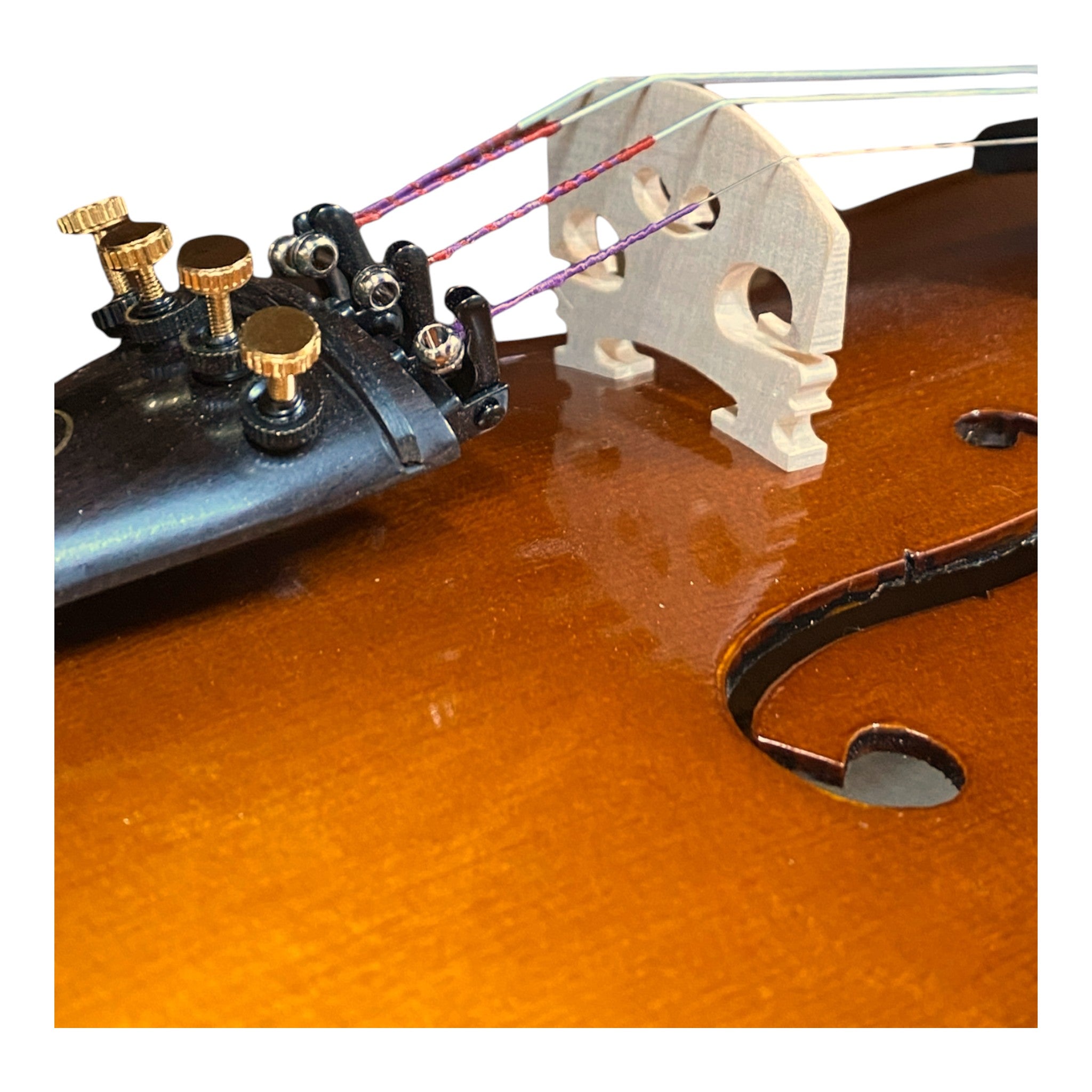 Symphony AV545 Solid Spruce & Flamed Maple 1/2 Size Violin outfit in Natural Semi-Gloss w/ Foam Case, Bow, and Rosin