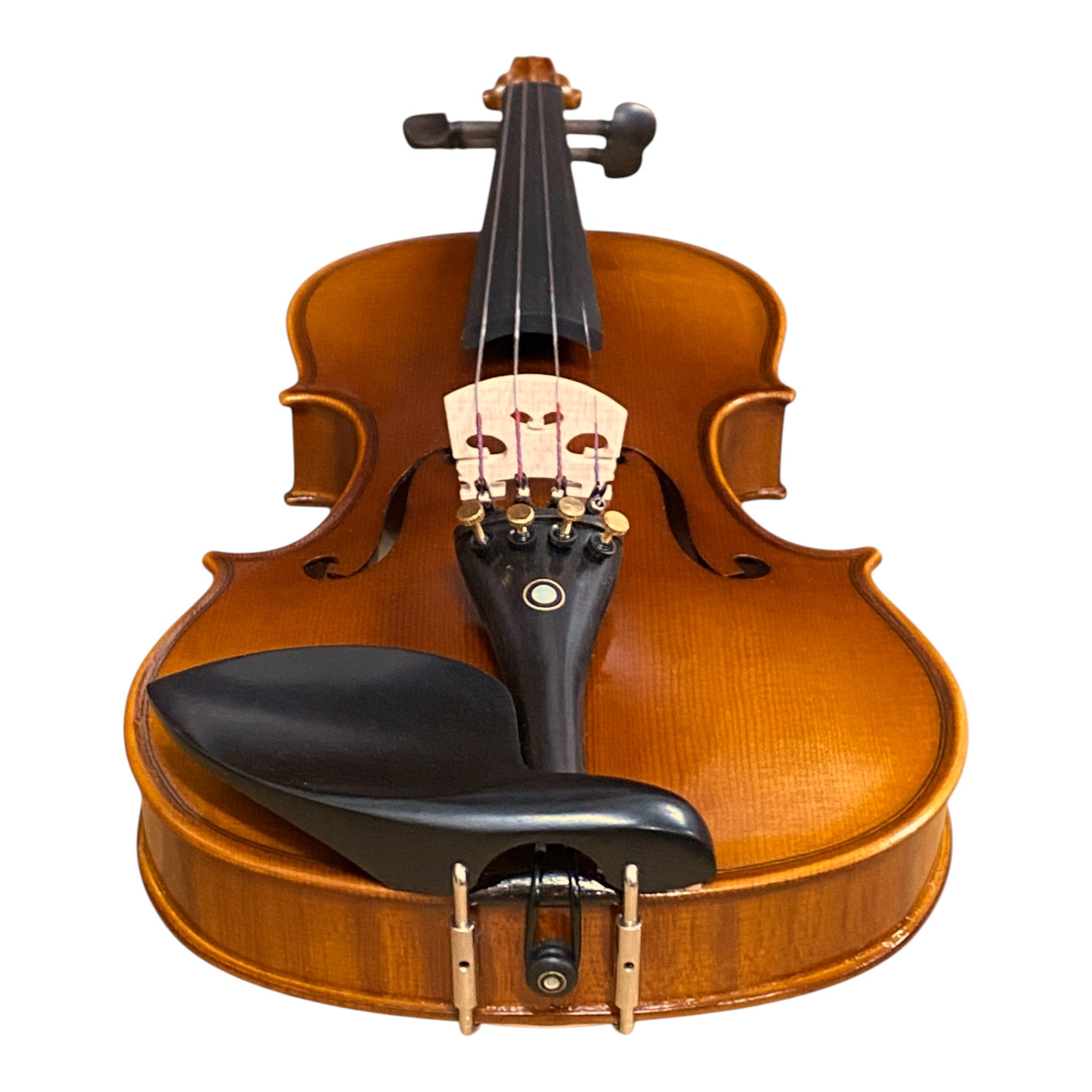 Symphony AV545 Solid Spruce & Flamed Maple 1/2 Size Violin outfit in Natural Semi-Gloss w/ Foam Case, Bow, and Rosin