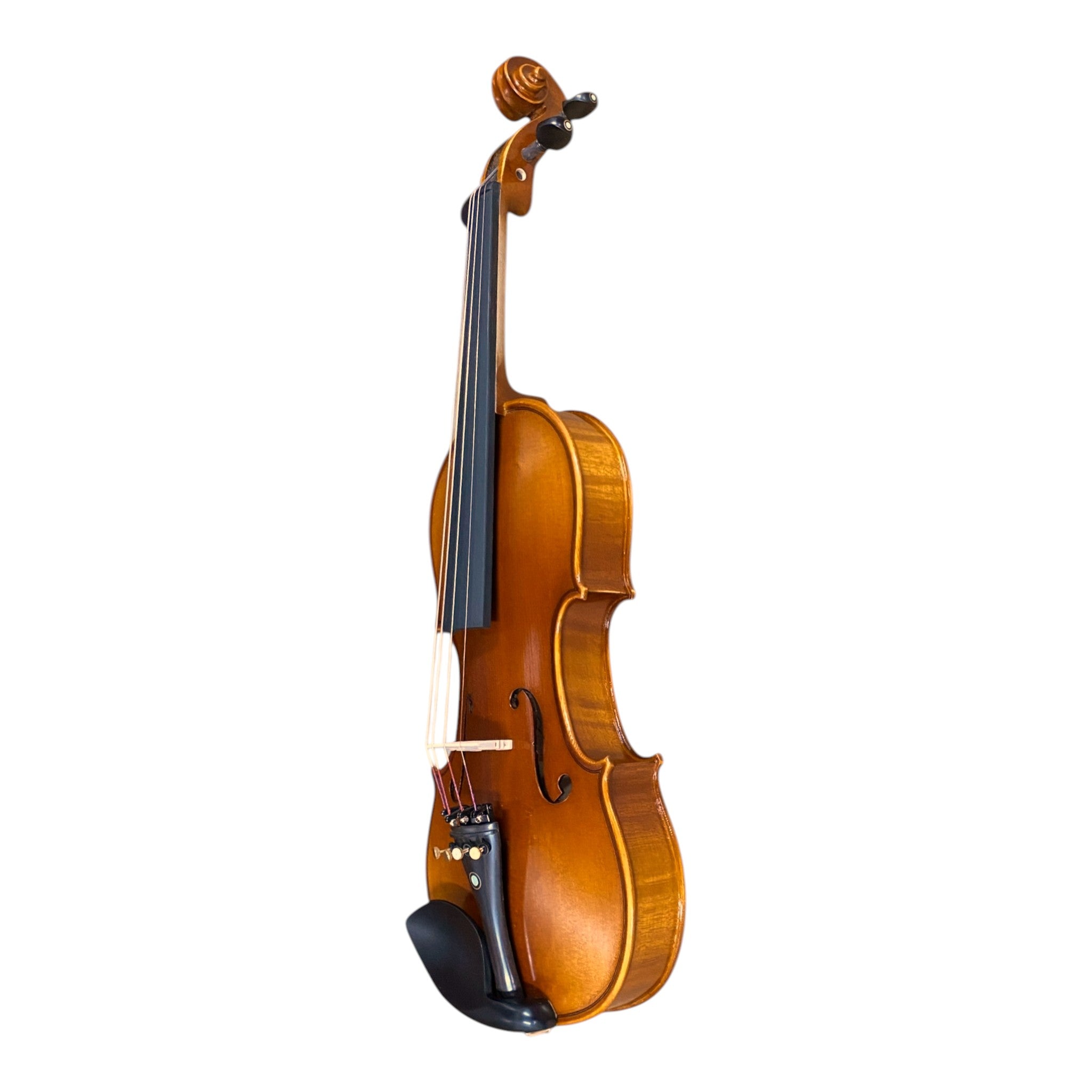 Symphony AV545 Solid Spruce & Flamed Maple 1/2 Size Violin outfit in Natural Semi-Gloss w/ Foam Case, Bow, and Rosin