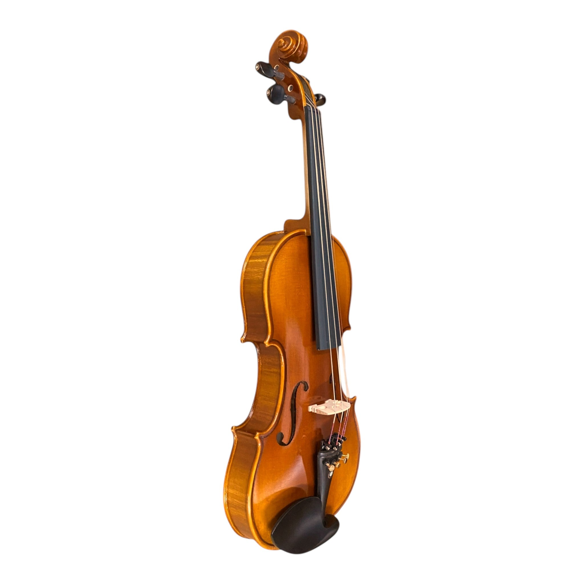 Symphony AV545 Solid Spruce & Flamed Maple 1/2 Size Violin outfit in Natural Semi-Gloss w/ Foam Case, Bow, and Rosin