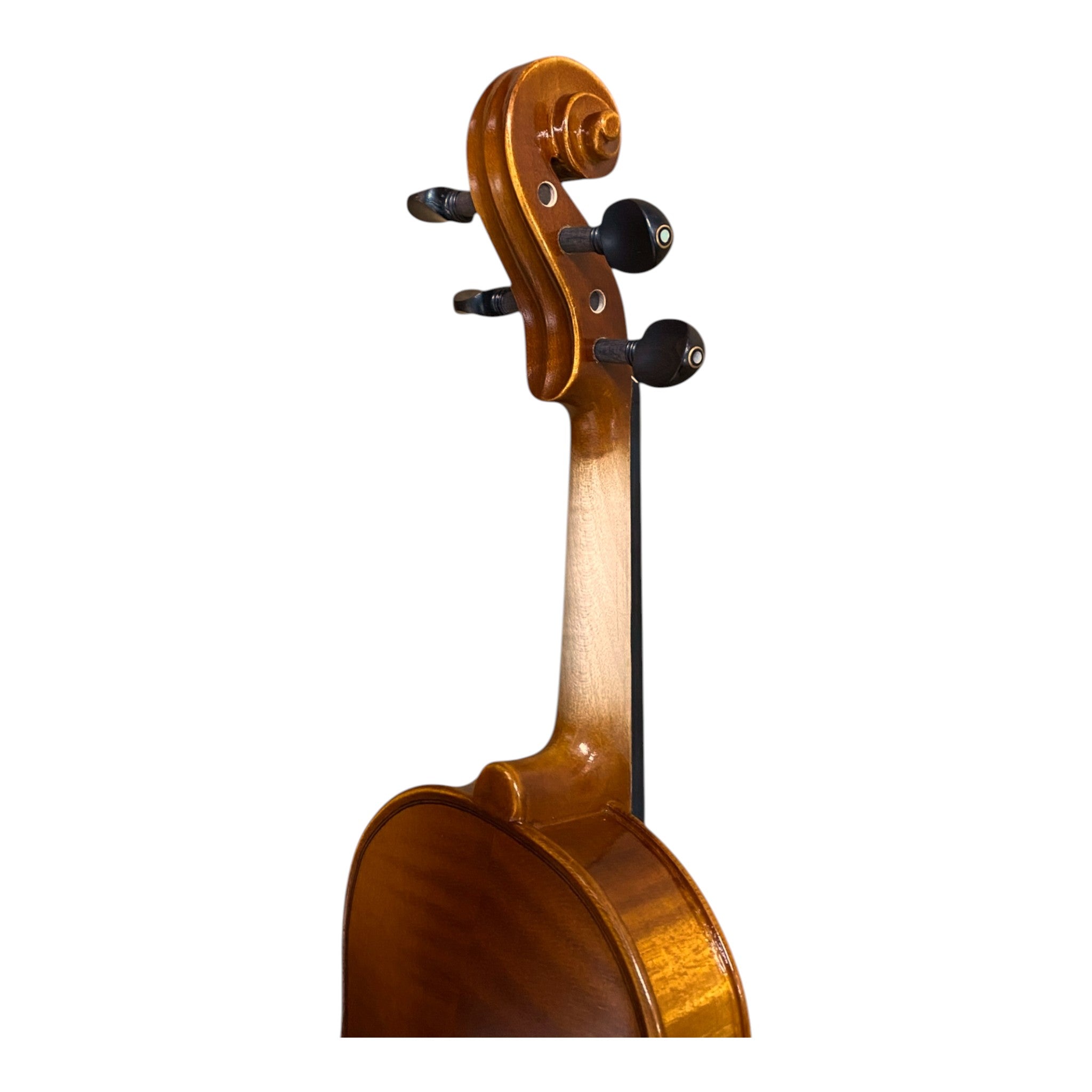 Symphony AV545 Solid Spruce & Flamed Maple 1/2 Size Violin outfit in Natural Semi-Gloss w/ Foam Case, Bow, and Rosin