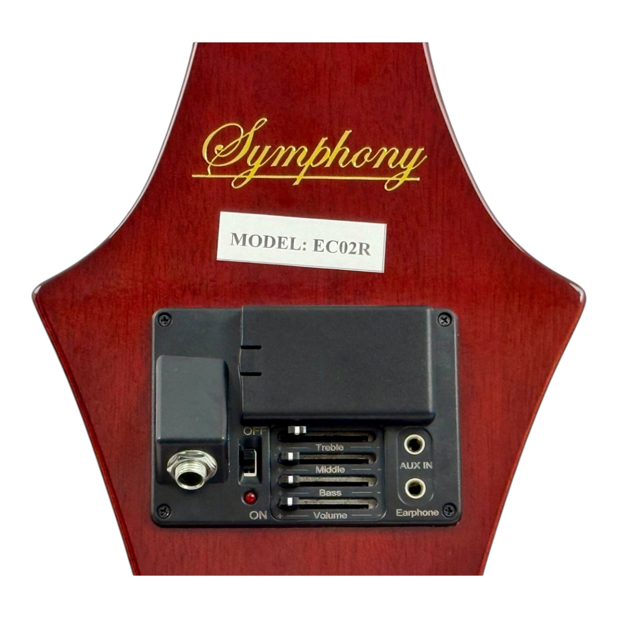 Symphony EC02R Foldable Hand-Carved Solid Catalpa Electric Cello Outfit in Woodgrain Red